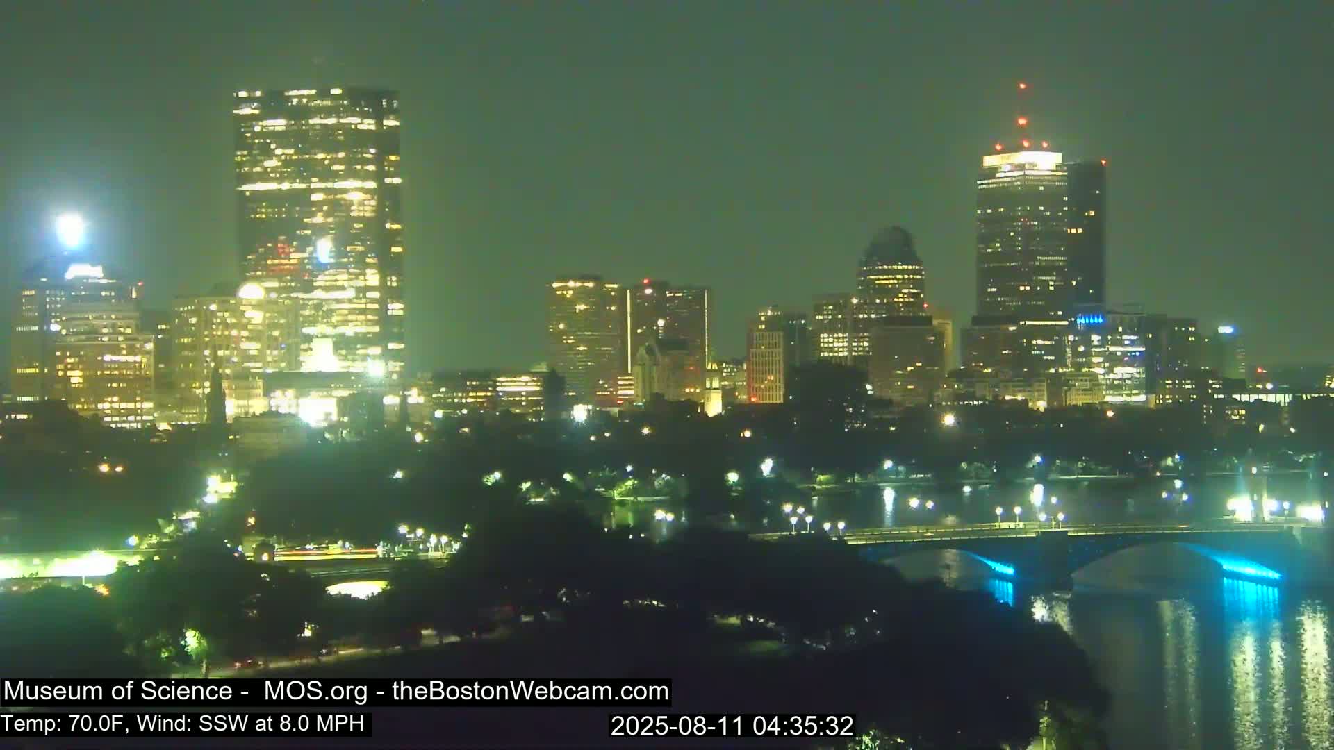 Charles River & Boston City View Live Cam - Boston, Massachusetts, USA