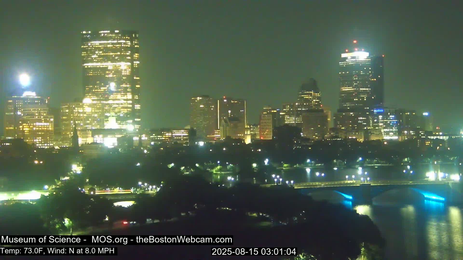 Charles River & Boston City View Live Cam - Boston, Massachusetts, USA