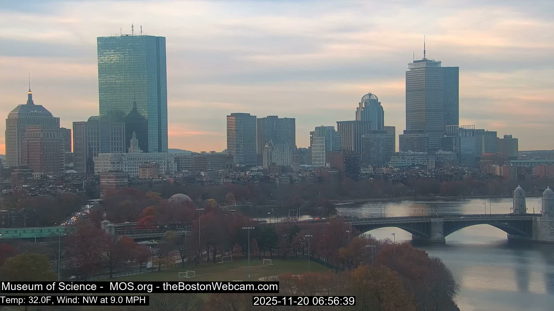 Charles River & Boston City View Live Cam - Boston, Massachusetts, USA