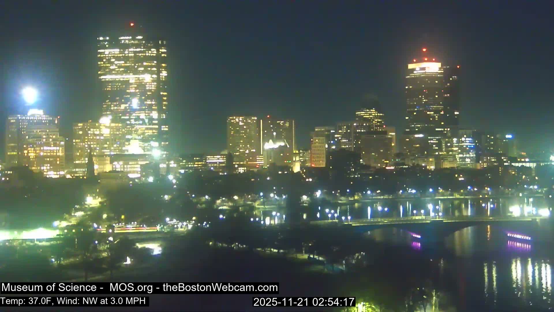Charles River & Boston City View Live Cam - Boston, Massachusetts, USA