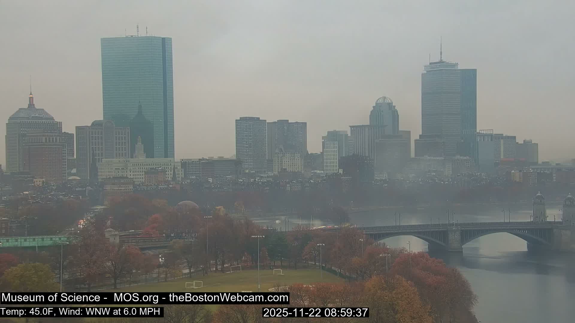 Charles River & Boston City View Live Cam - Boston, Massachusetts, USA