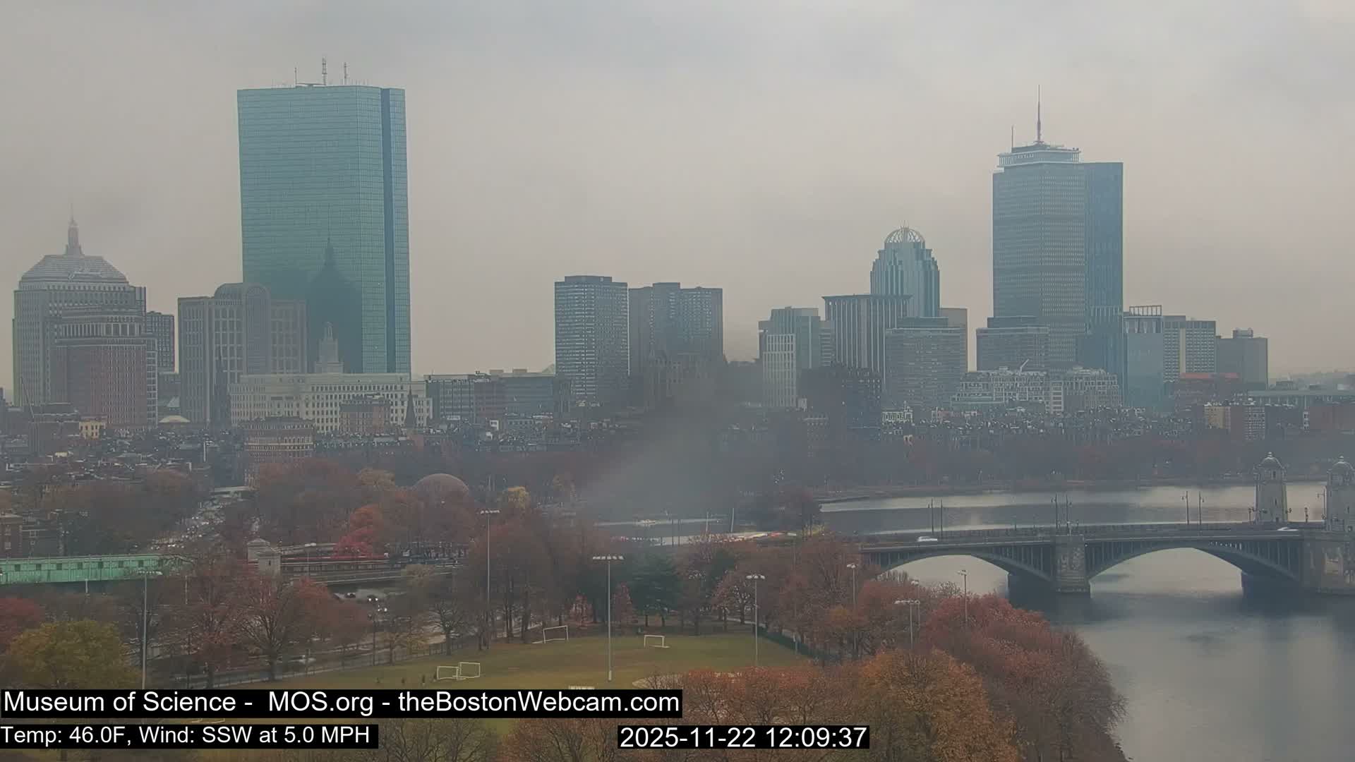 Charles River & Boston City View Live Cam - Boston, Massachusetts, USA