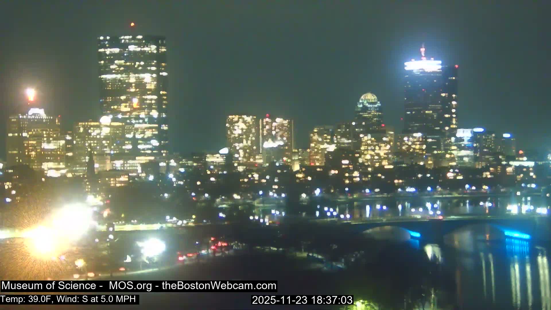 Charles River & Boston City View Live Cam - Boston, Massachusetts, USA
