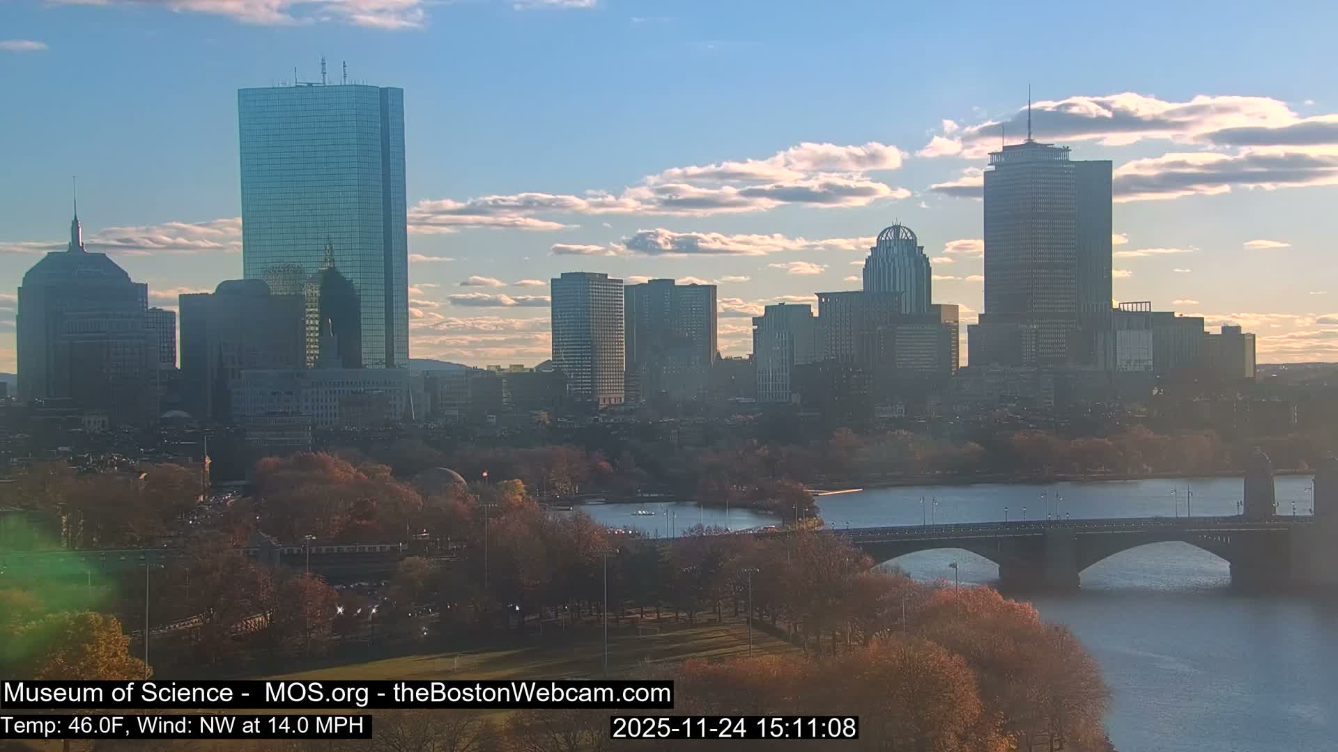 Charles River & Boston City View Live Cam - Boston, Massachusetts, USA