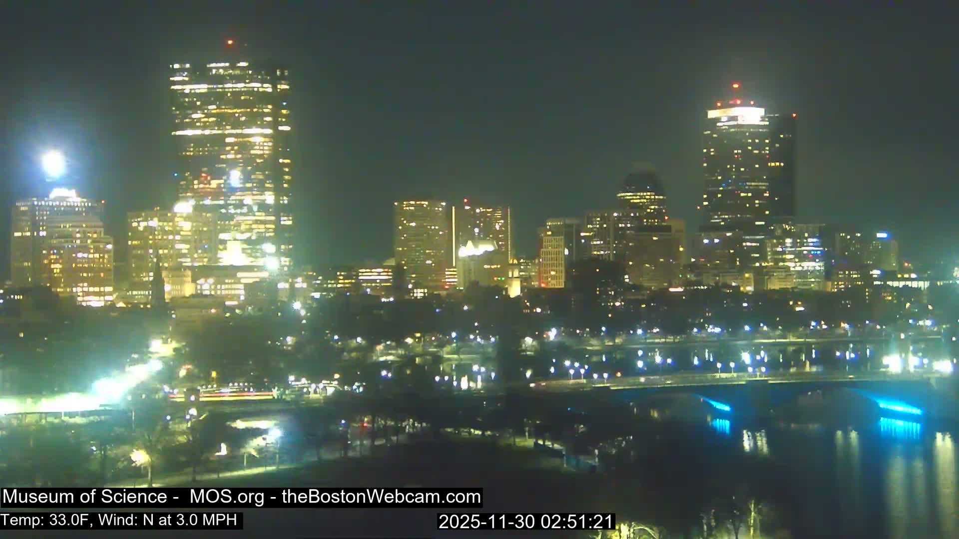 Charles River & Boston City View Live Cam - Boston, Massachusetts, USA