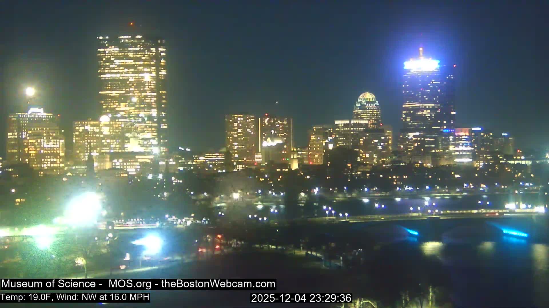 Charles River & Boston City View Live Cam - Boston, Massachusetts, USA