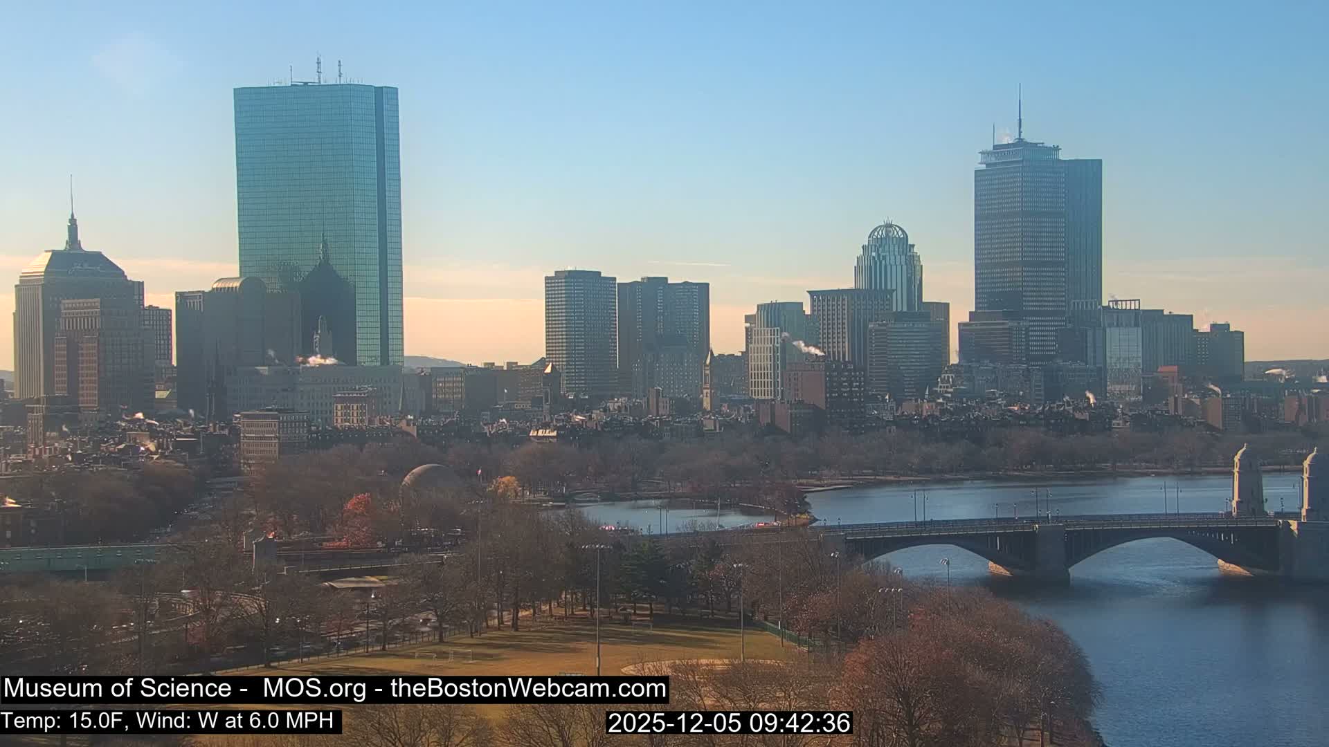 Charles River & Boston City View Live Cam - Boston, Massachusetts, USA