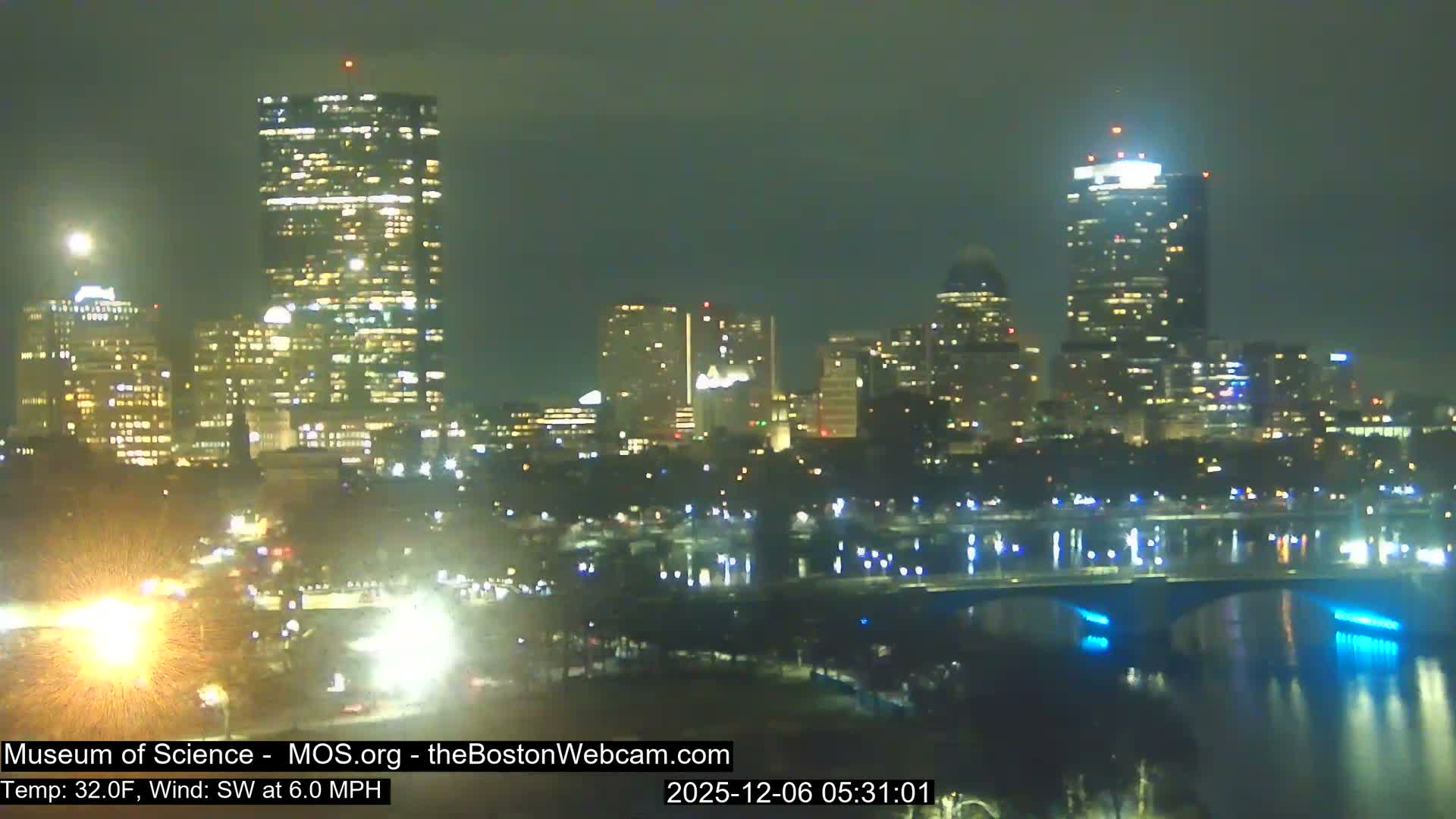 Charles River & Boston City View Live Cam - Boston, Massachusetts, USA