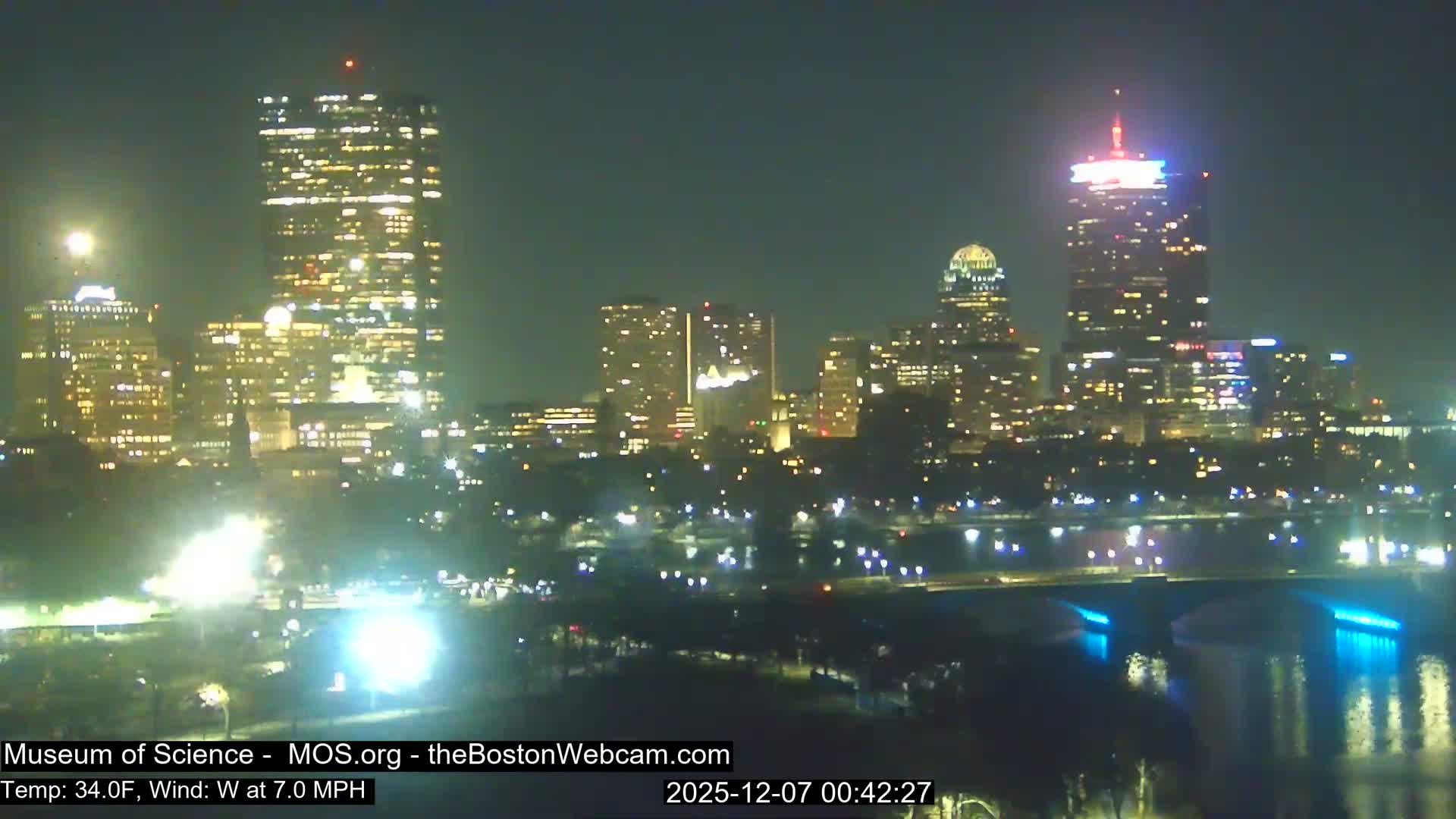 Charles River & Boston City View Live Cam - Boston, Massachusetts, USA