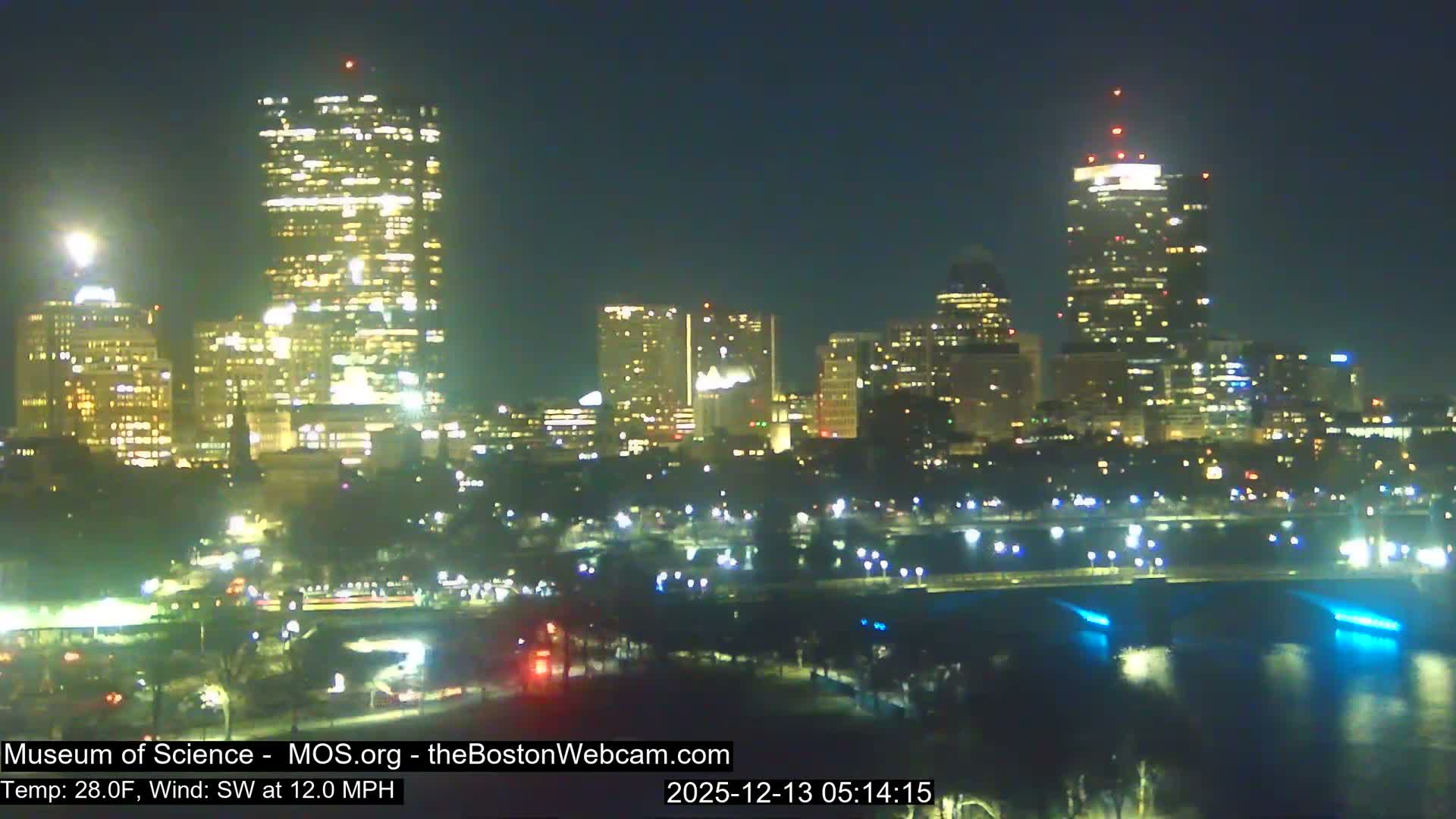 Charles River & Boston City View Live Cam - Boston, Massachusetts, USA