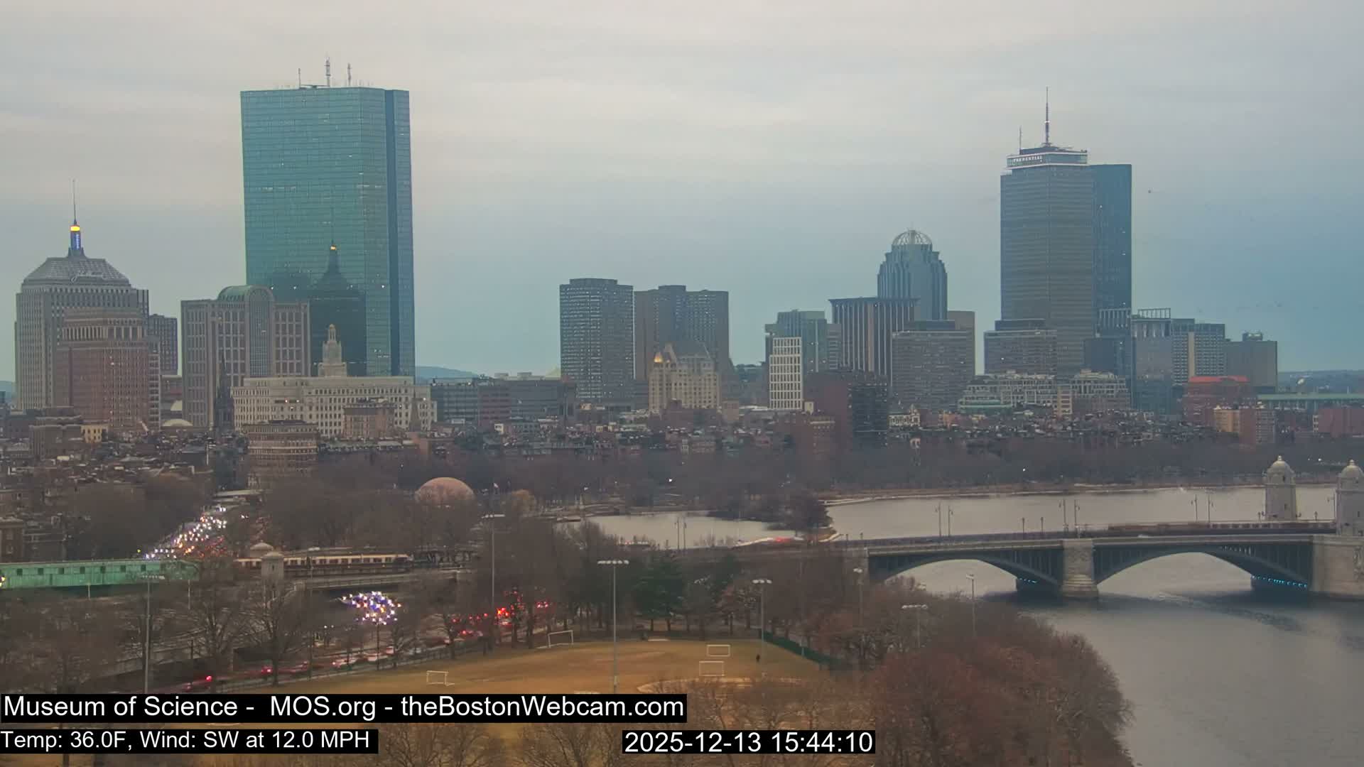 Charles River & Boston City View Live Cam - Boston, Massachusetts, USA