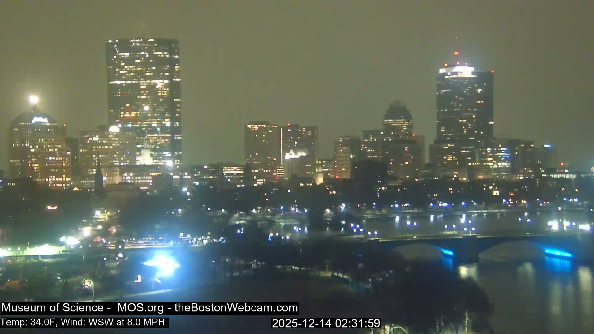 Charles River & Boston City View Live Cam - Boston, Massachusetts, USA