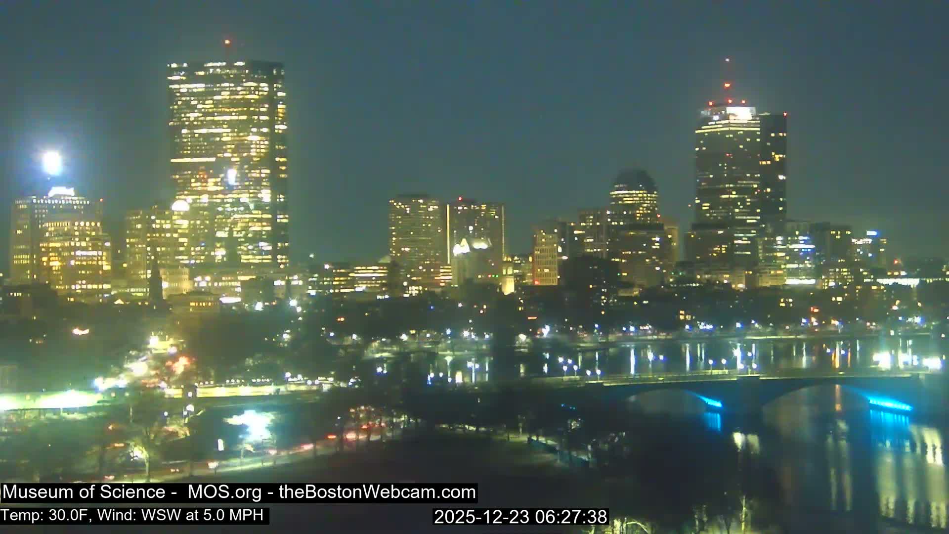 Charles River & Boston City View Live Cam - Boston, Massachusetts, USA
