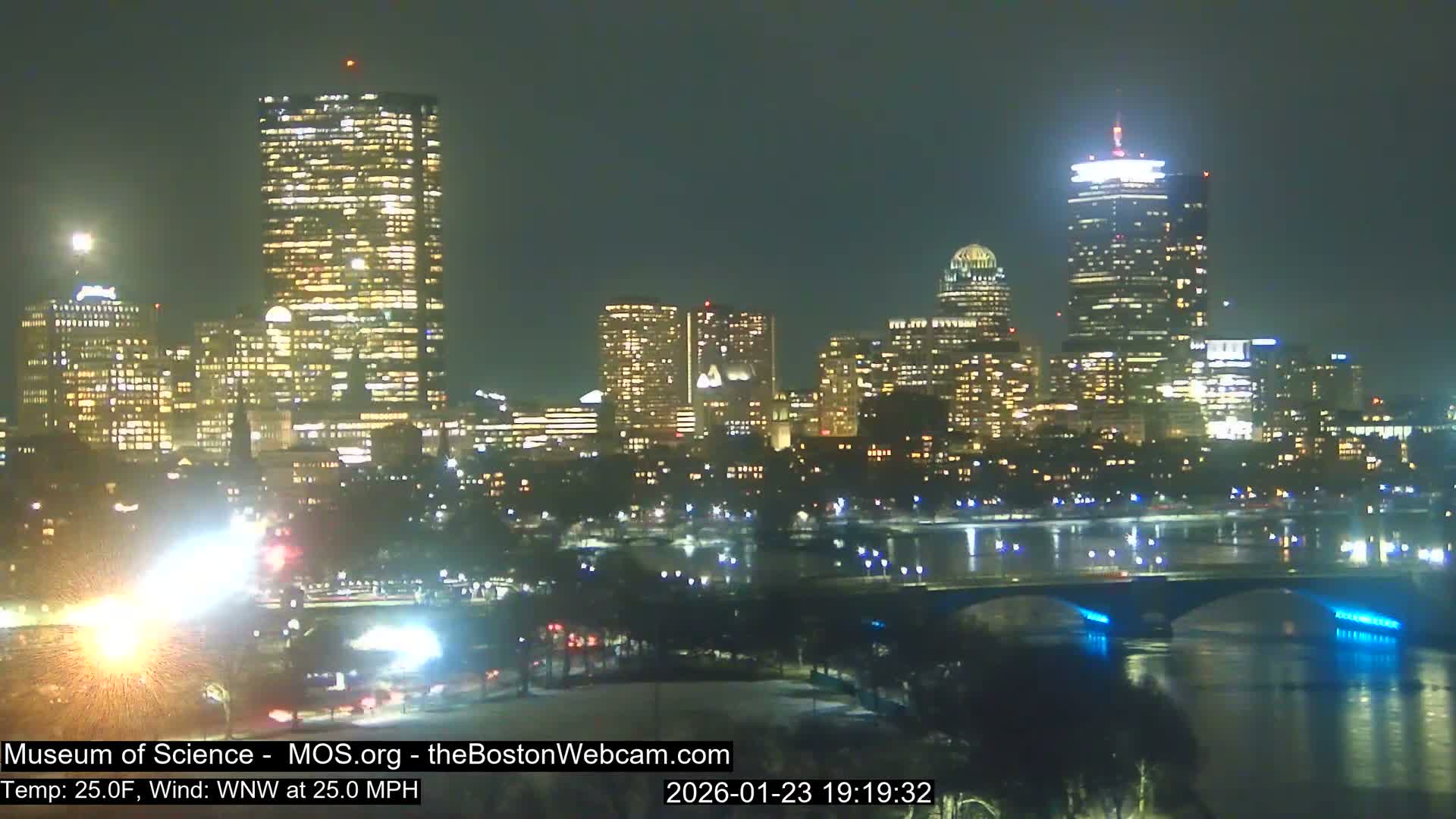 Charles River & Boston City View Live Cam - Boston, Massachusetts, USA