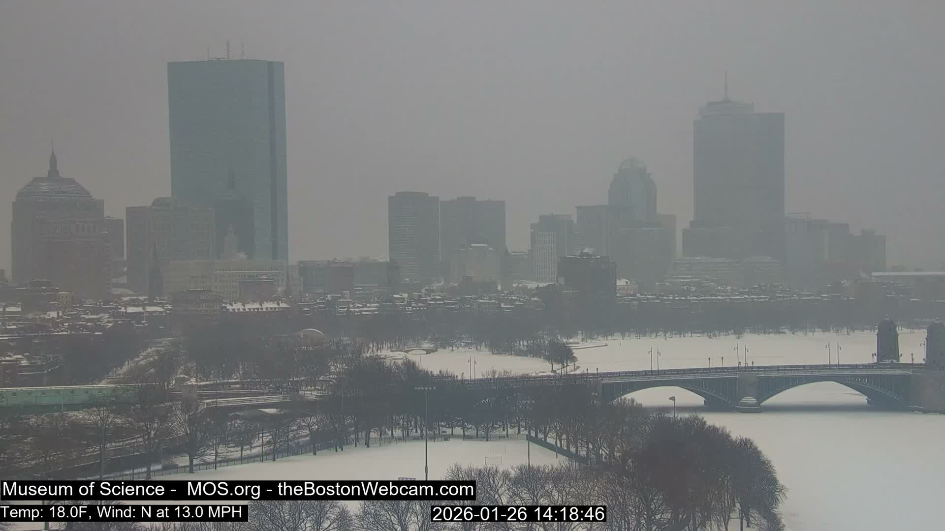 Charles River & Boston City View Live Cam - Boston, Massachusetts, USA