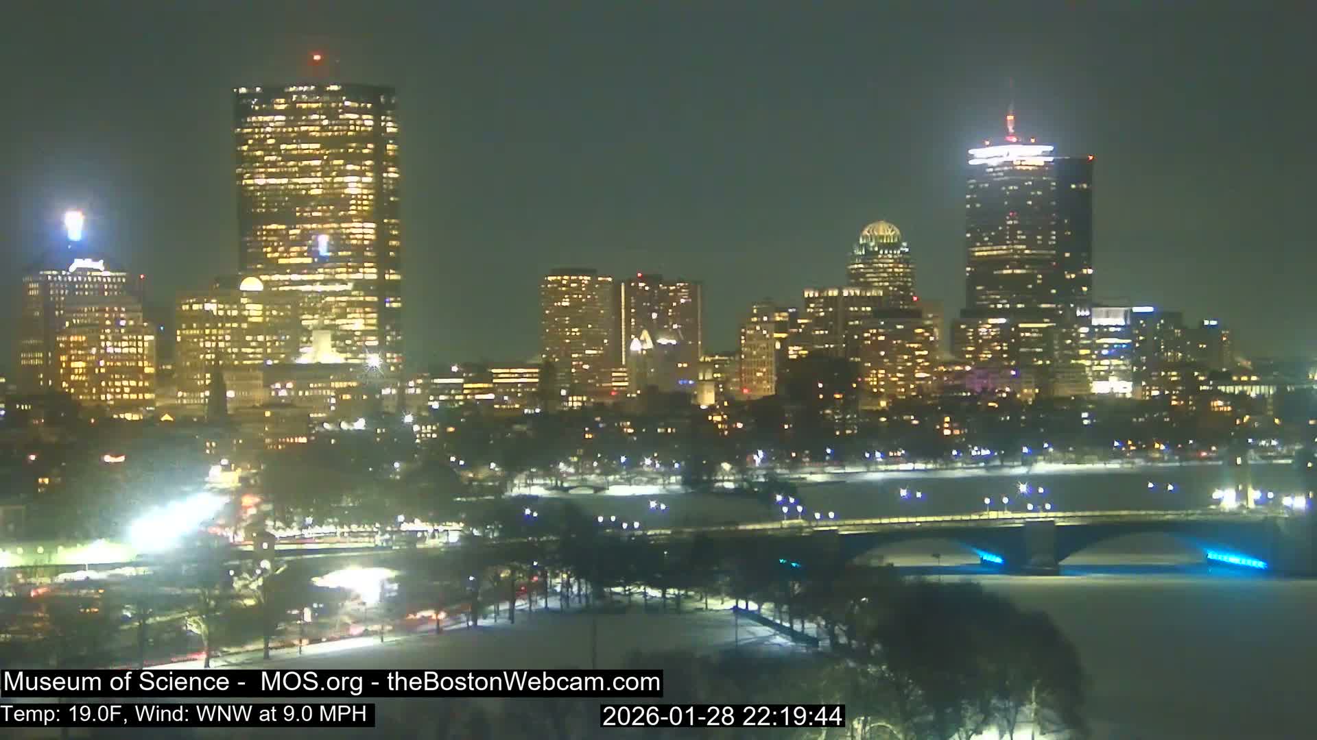 Charles River & Boston City View Live Cam - Boston, Massachusetts, USA