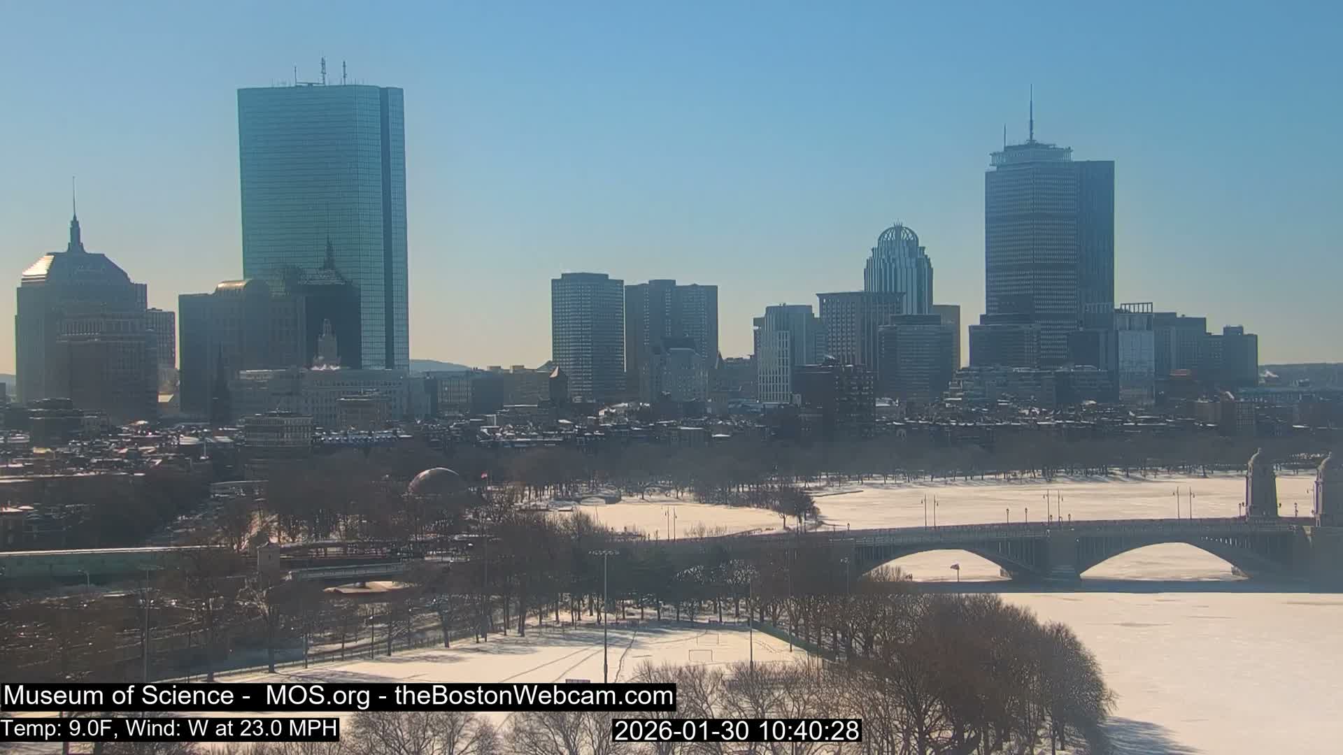 Charles River & Boston City View Live Cam - Boston, Massachusetts, USA