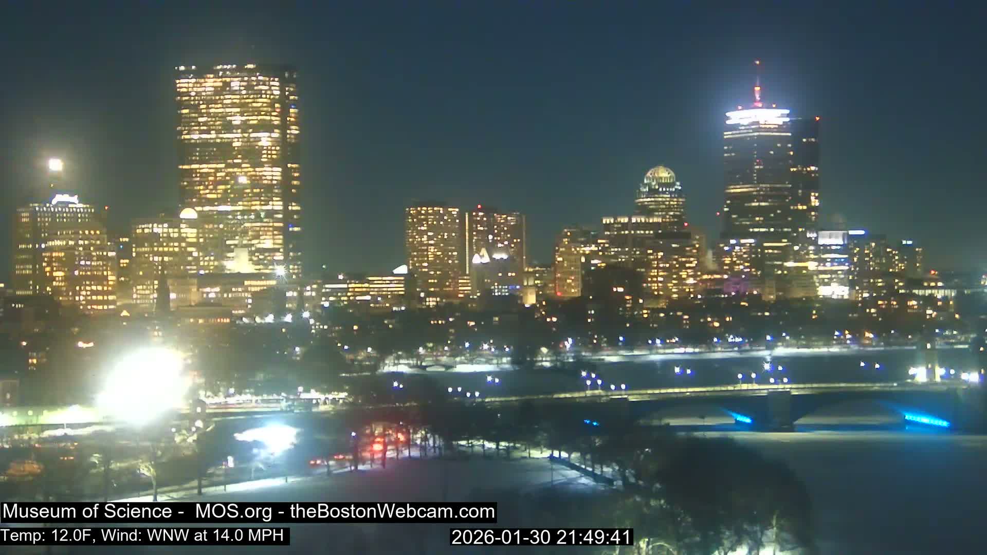 Charles River & Boston City View Live Cam - Boston, Massachusetts, USA