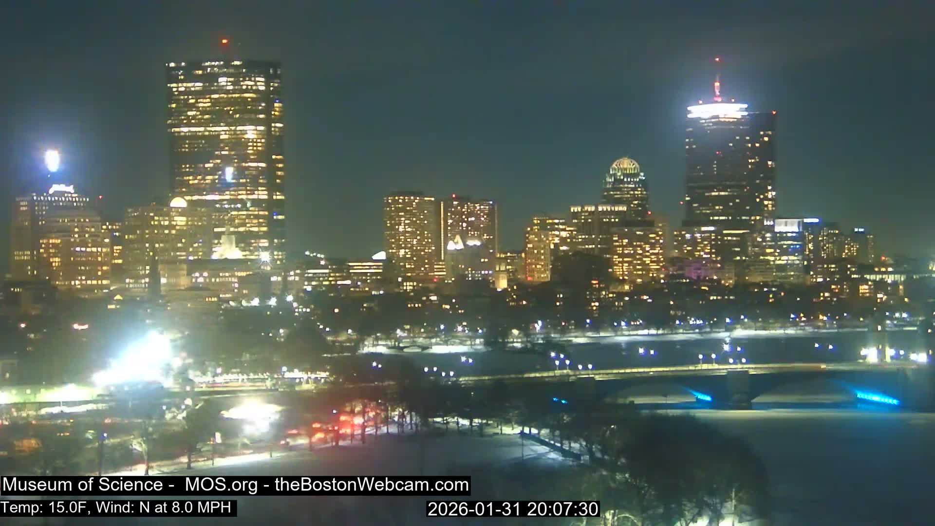 Charles River & Boston City View Live Cam - Boston, Massachusetts, USA