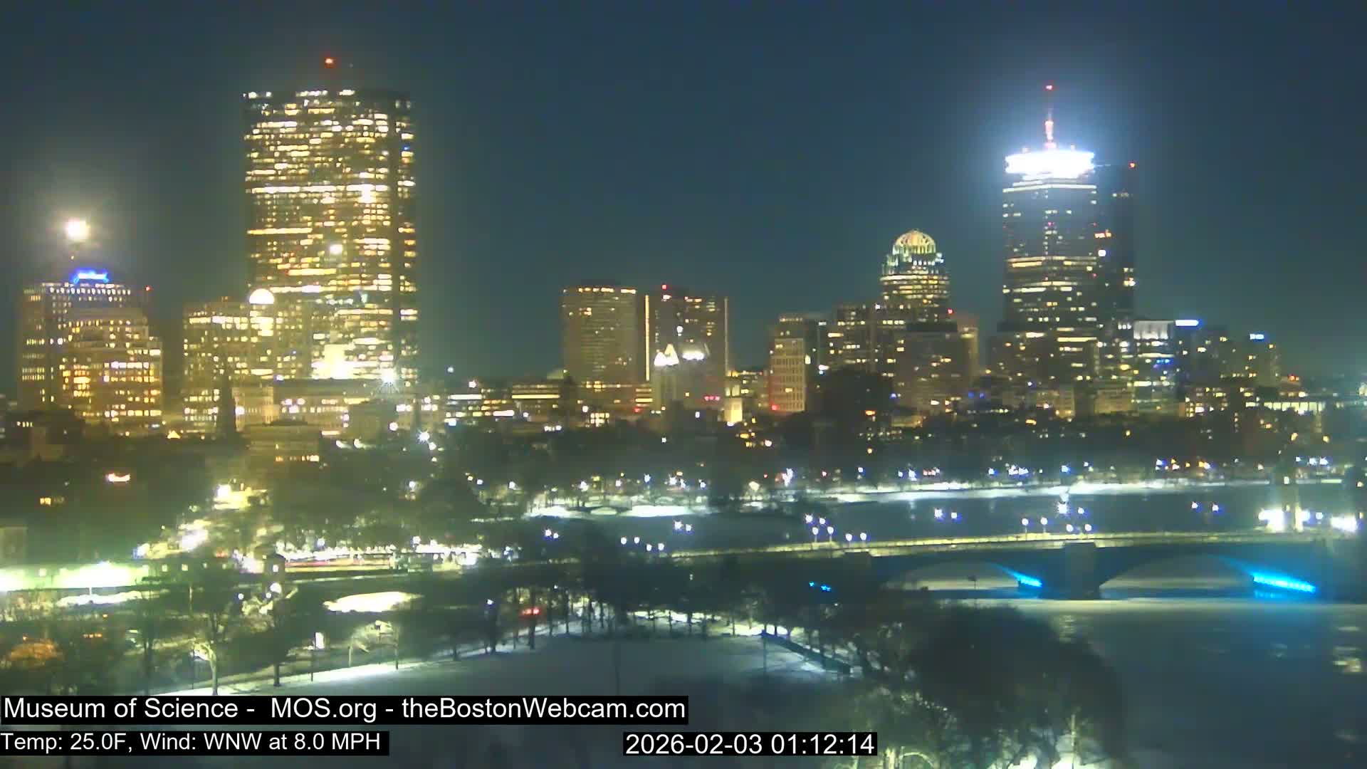 Charles River & Boston City View Live Cam - Boston, Massachusetts, USA