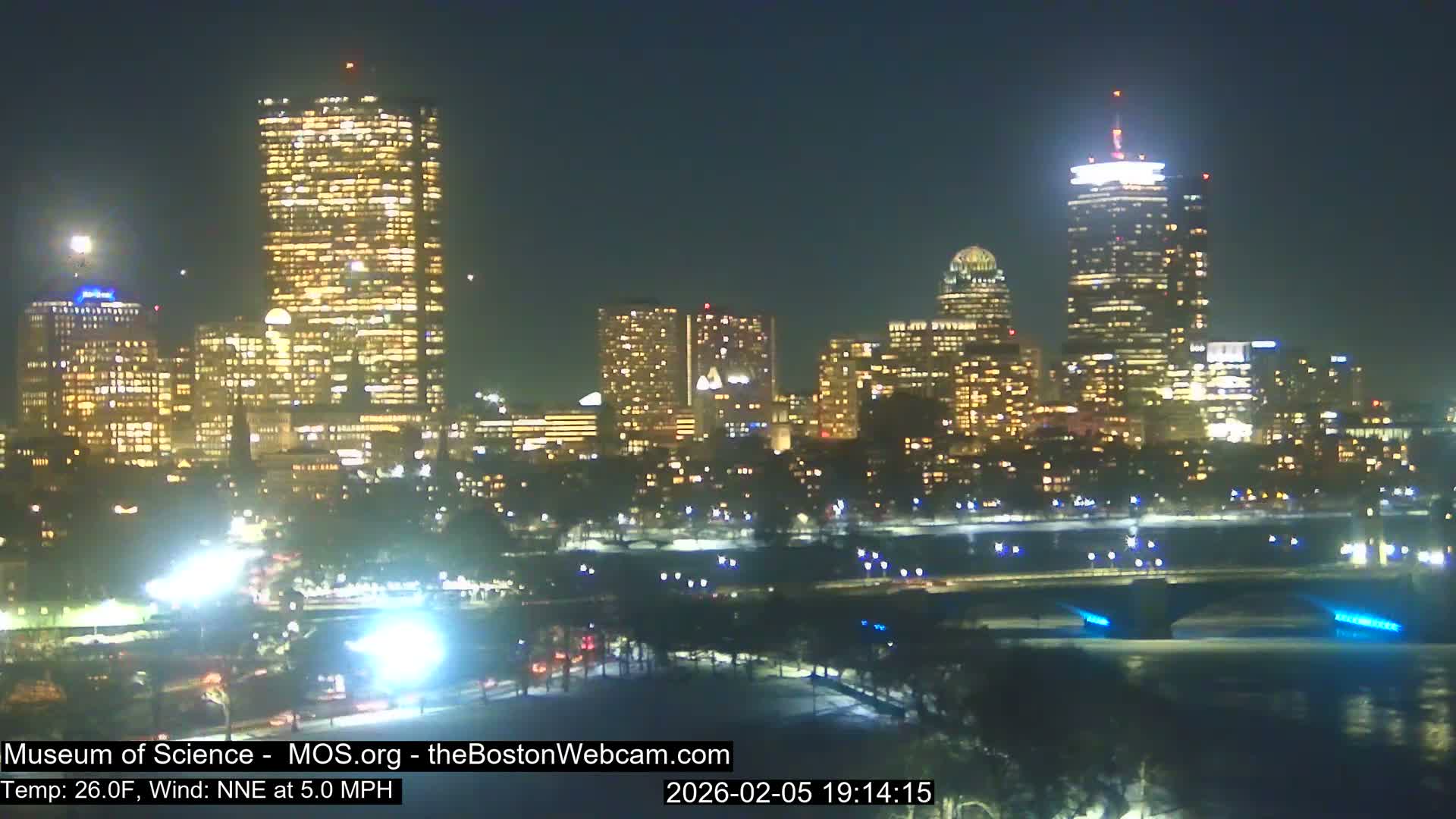 Charles River & Boston City View Live Cam - Boston, Massachusetts, USA
