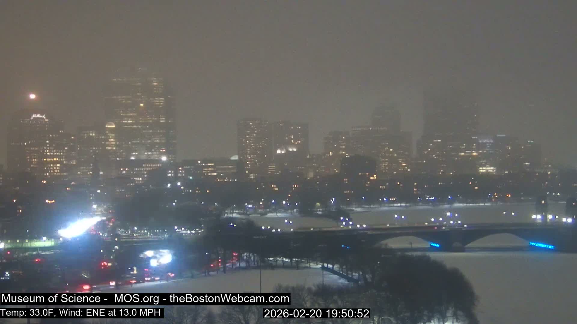 Charles River & Boston City View Live Cam - Boston, Massachusetts, USA