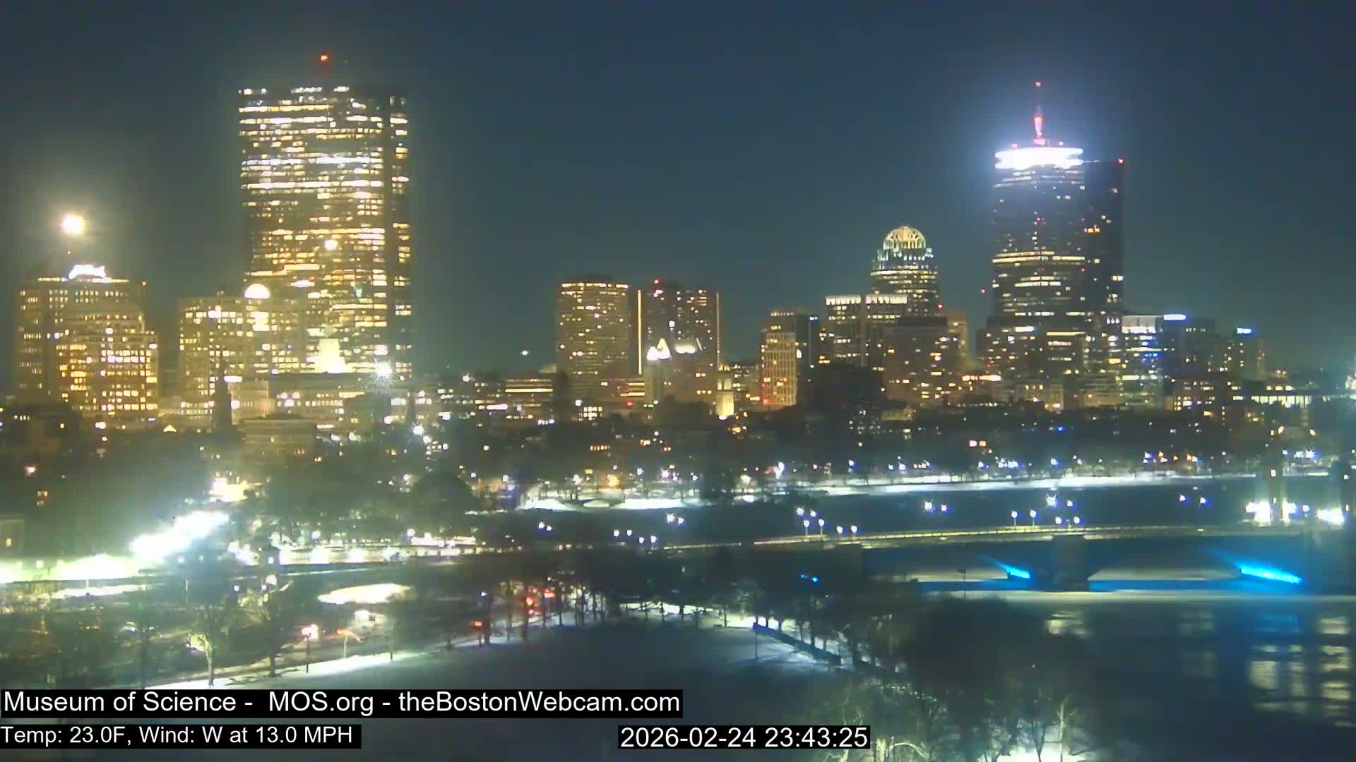 Charles River & Boston City View Live Cam - Boston, Massachusetts, USA