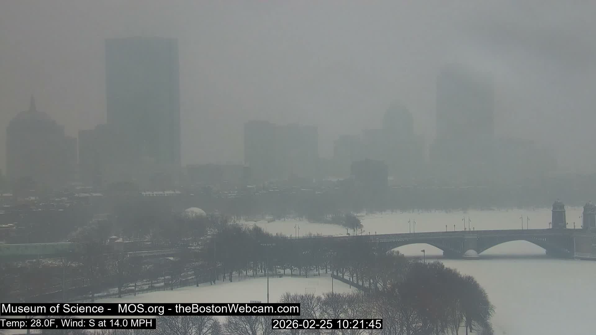Charles River & Boston City View Live Cam - Boston, Massachusetts, USA