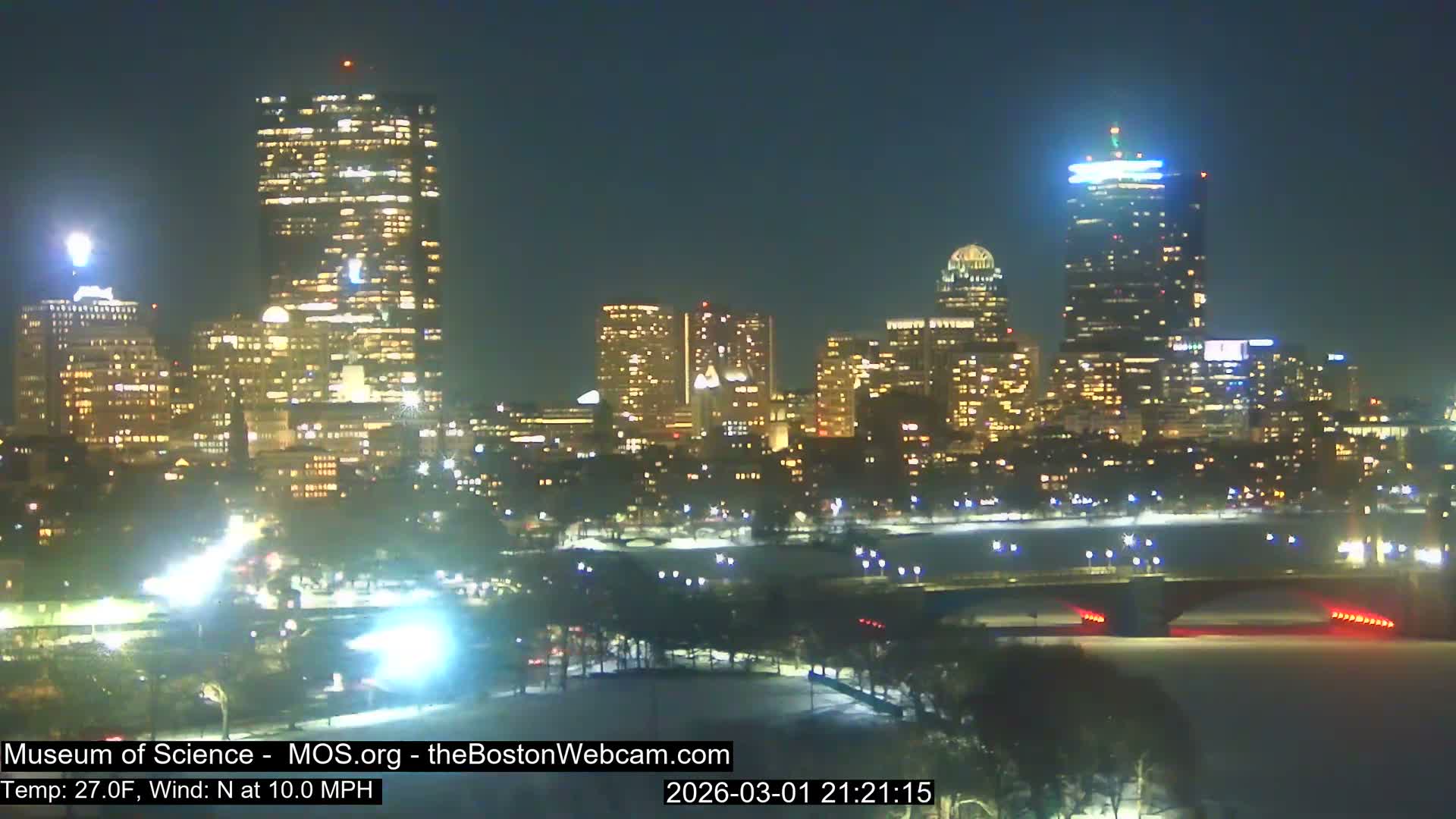Charles River & Boston City View Live Cam - Boston, Massachusetts, USA