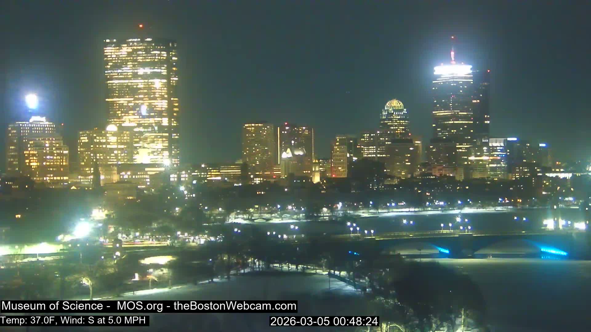 Charles River & Boston City View Live Cam - Boston, Massachusetts, USA