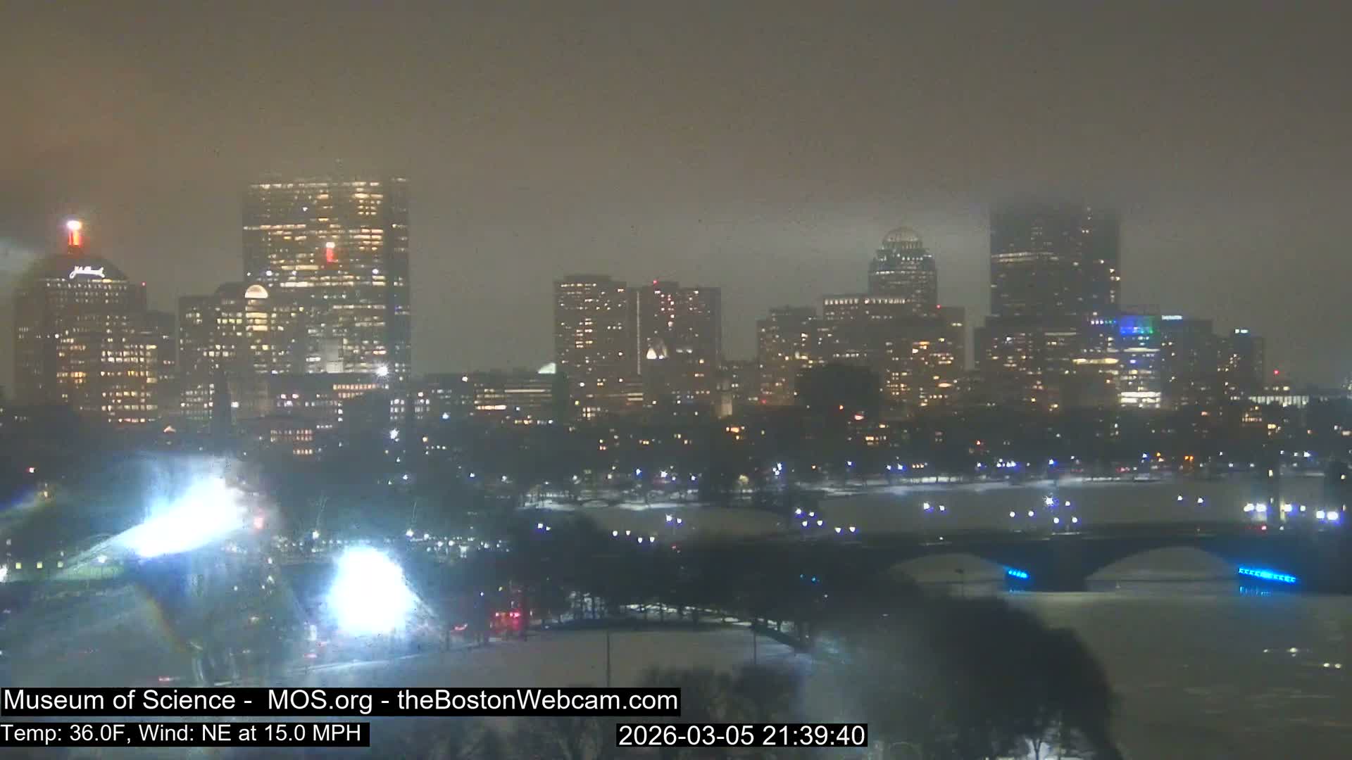 Charles River & Boston City View Live Cam - Boston, Massachusetts, USA
