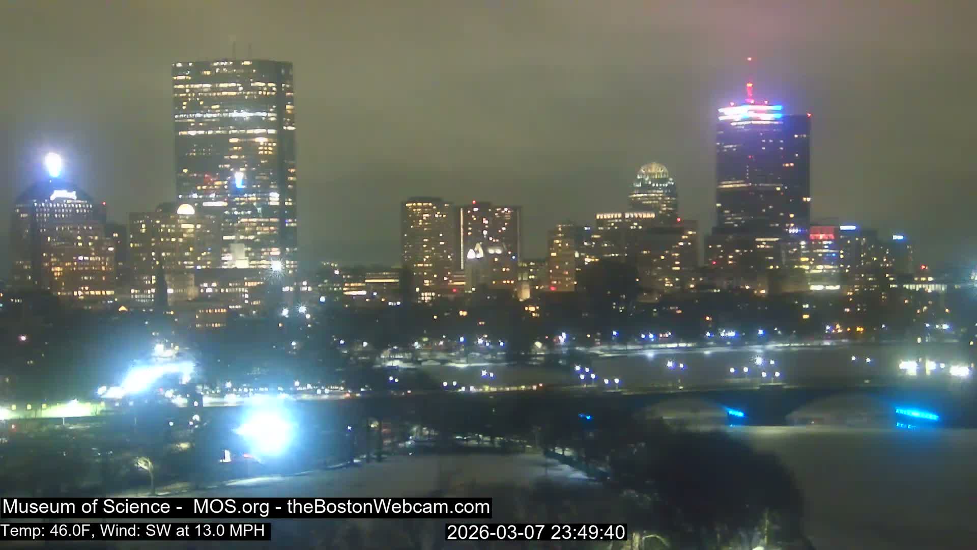 Charles River & Boston City View Live Cam - Boston, Massachusetts, USA