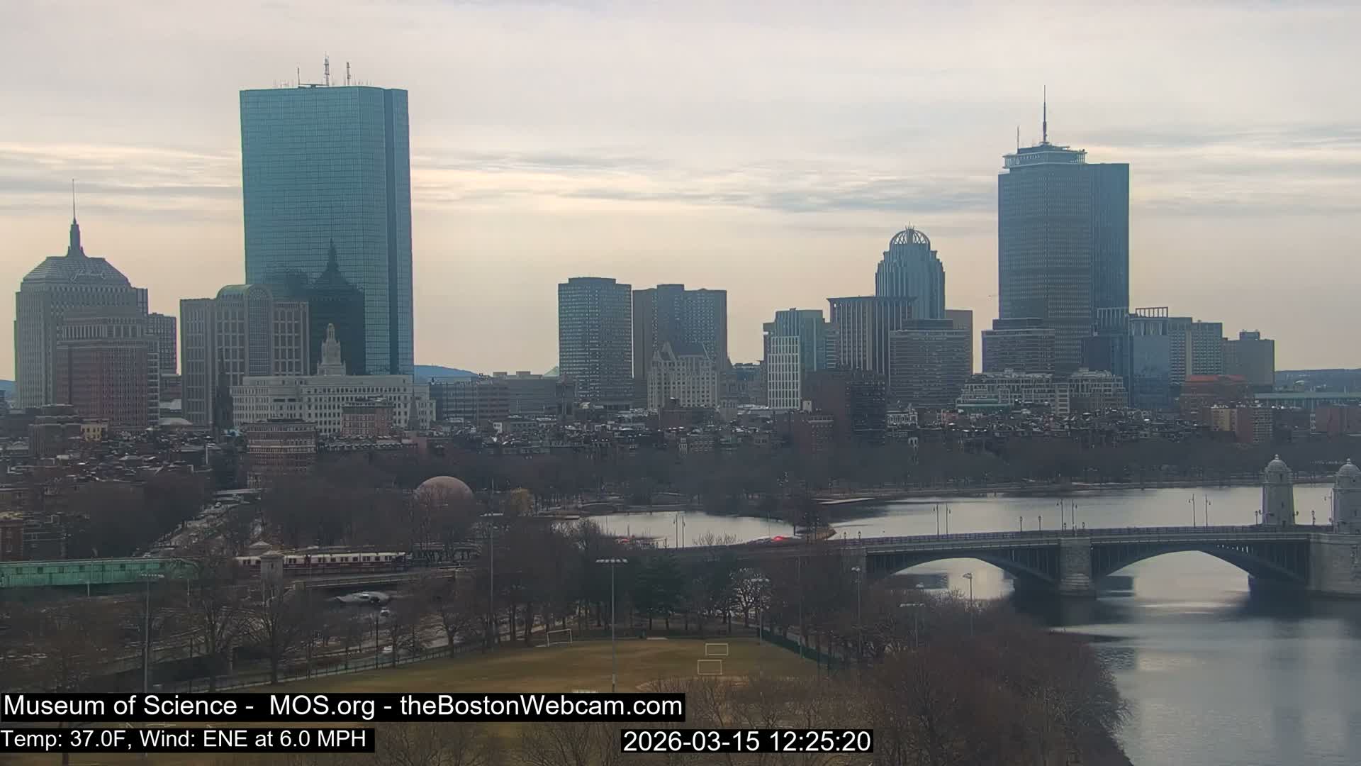 Charles River & Boston City View Live Cam - Boston, Massachusetts, USA