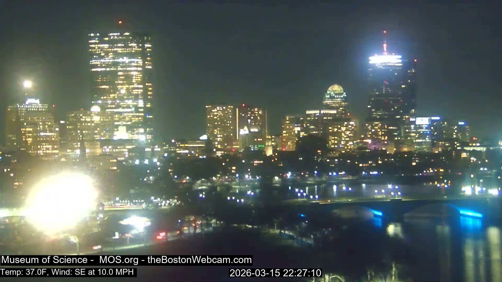 Charles River & Boston City View Live Cam - Boston, Massachusetts, USA