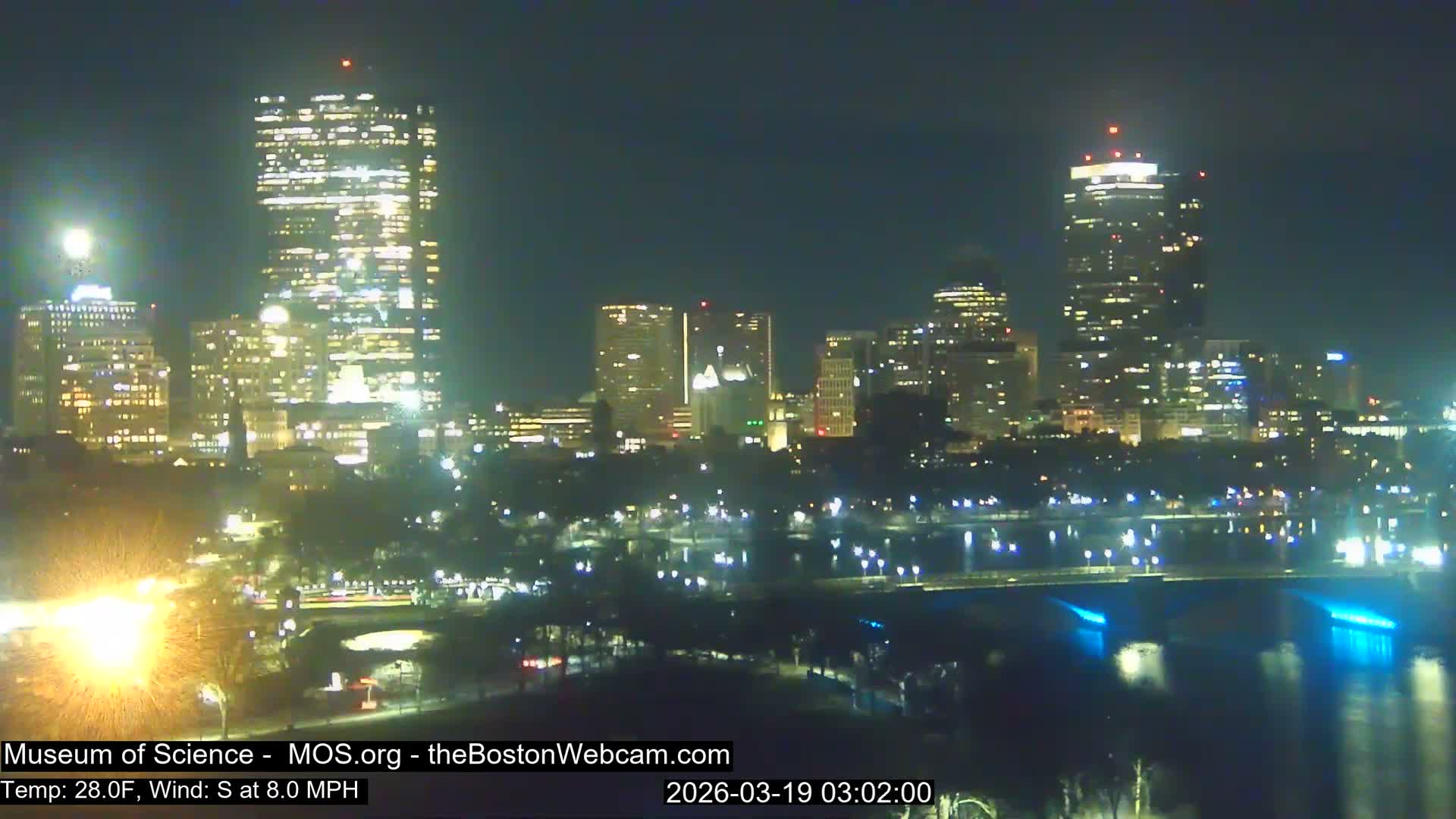 Charles River & Boston City View Live Cam - Boston, Massachusetts, USA
