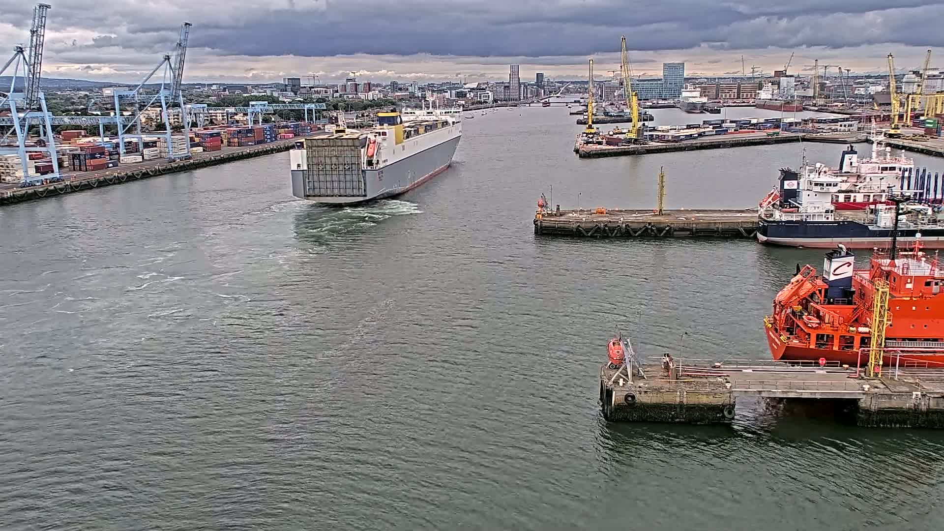 Dublin City & Port Skyline Cam - Dublin, Eastern & Midland, Leinster, Ireland