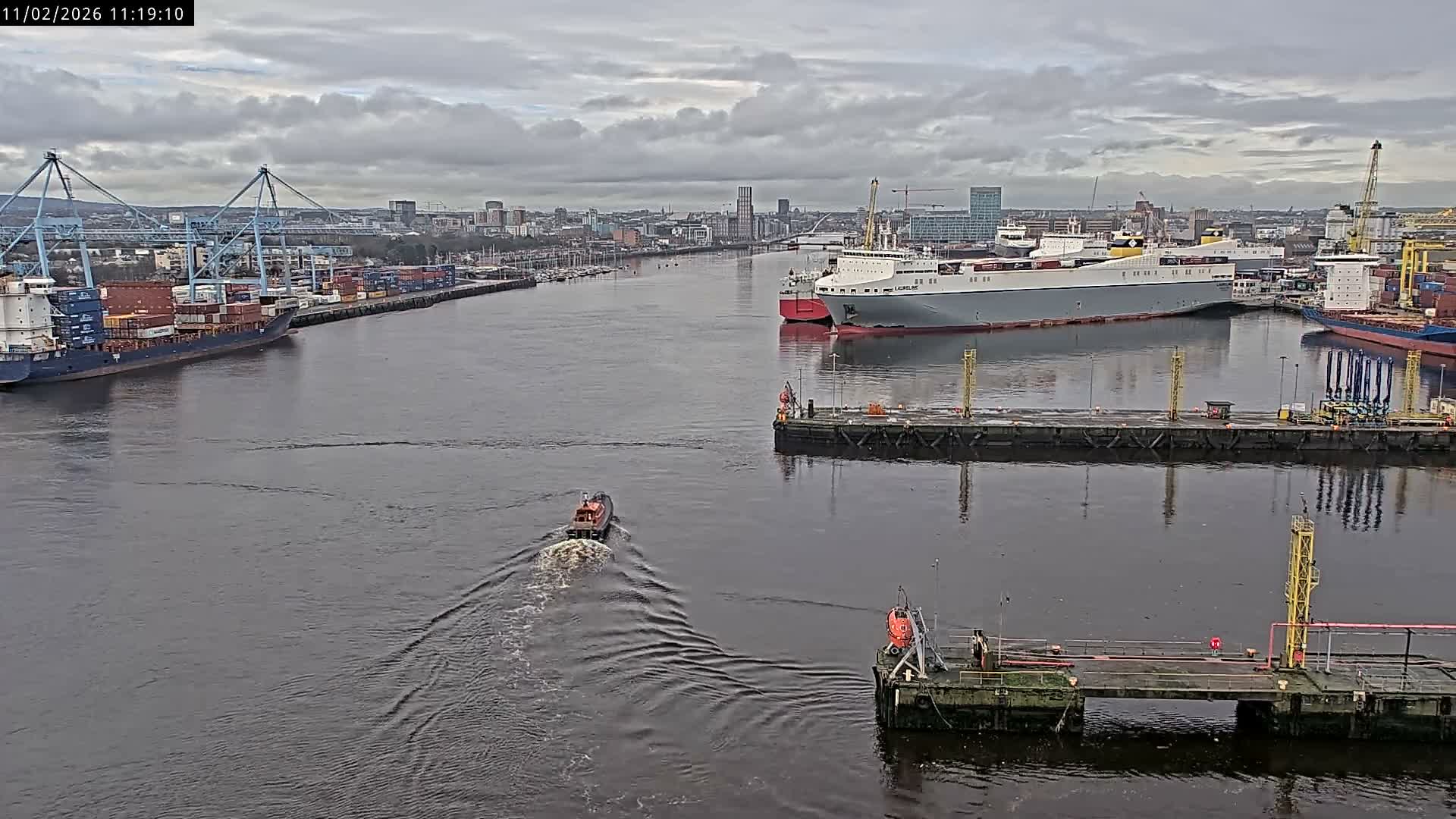 Dublin City & Port Skyline Cam - Dublin, Eastern & Midland, Leinster, Ireland