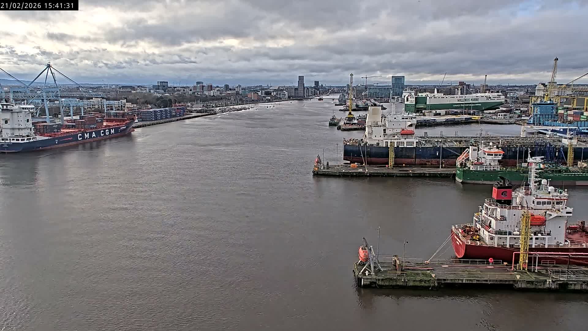 Dublin City & Port Skyline Cam - Dublin, Eastern & Midland, Leinster, Ireland