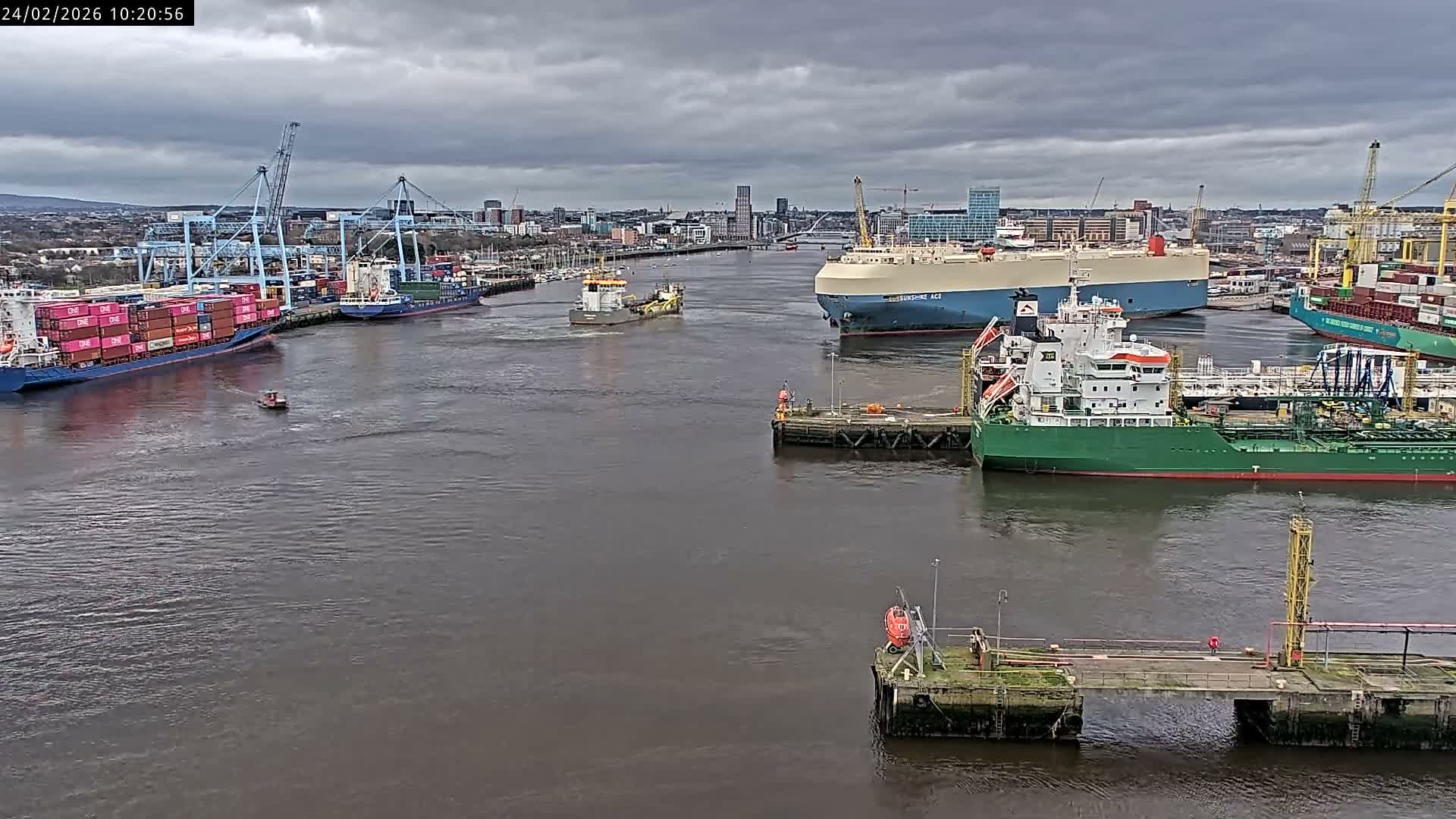 Dublin City & Port Skyline Cam - Dublin, Eastern & Midland, Leinster, Ireland