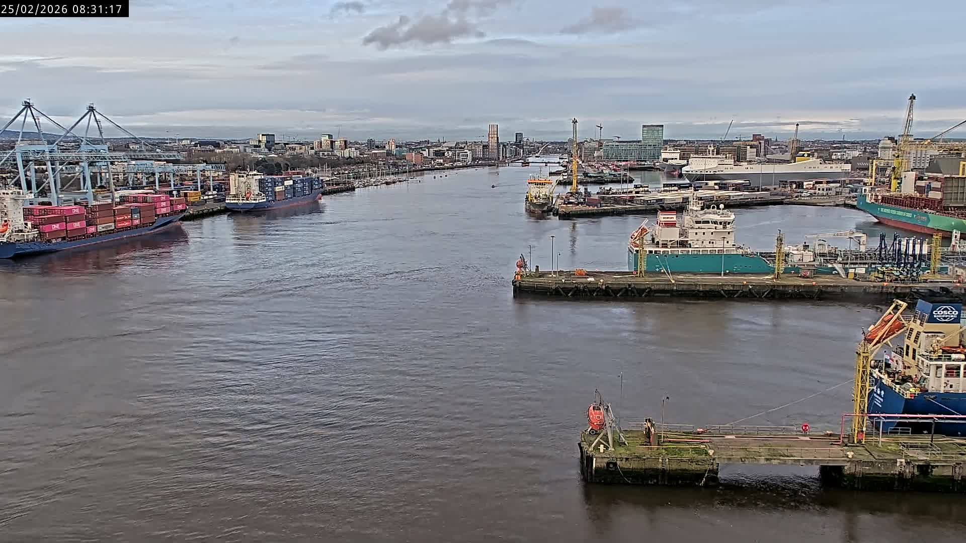 Dublin City & Port Skyline Cam - Dublin, Eastern & Midland, Leinster, Ireland