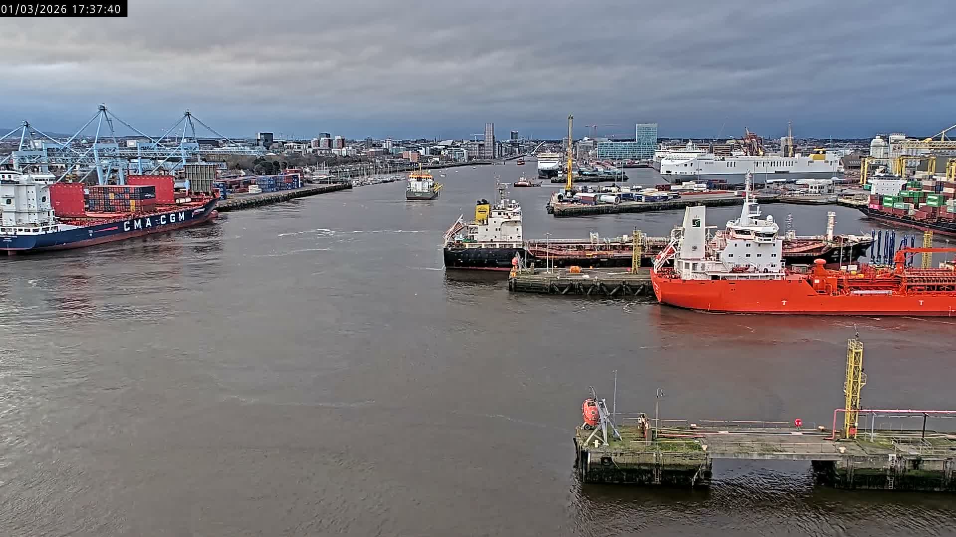 Dublin City & Port Skyline Cam - Dublin, Eastern & Midland, Leinster, Ireland