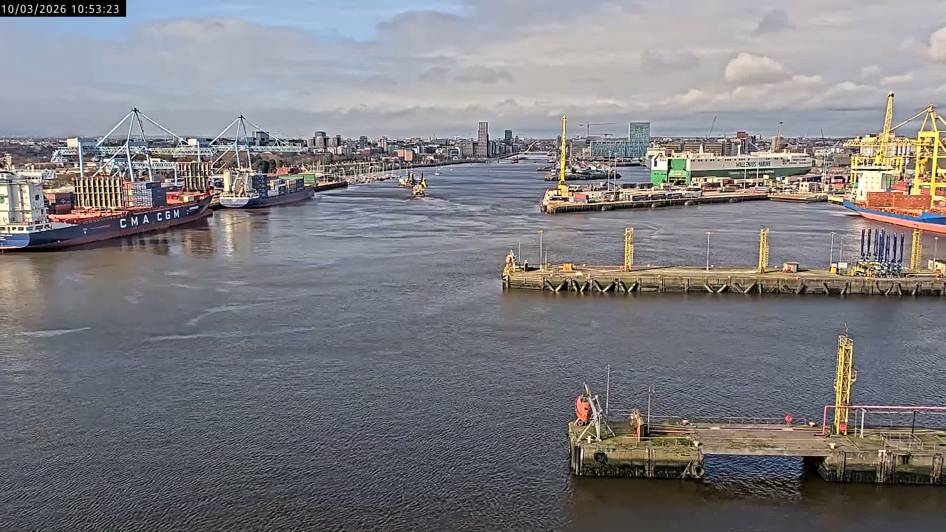 Dublin City & Port Skyline Cam - Dublin, Eastern & Midland, Leinster, Ireland