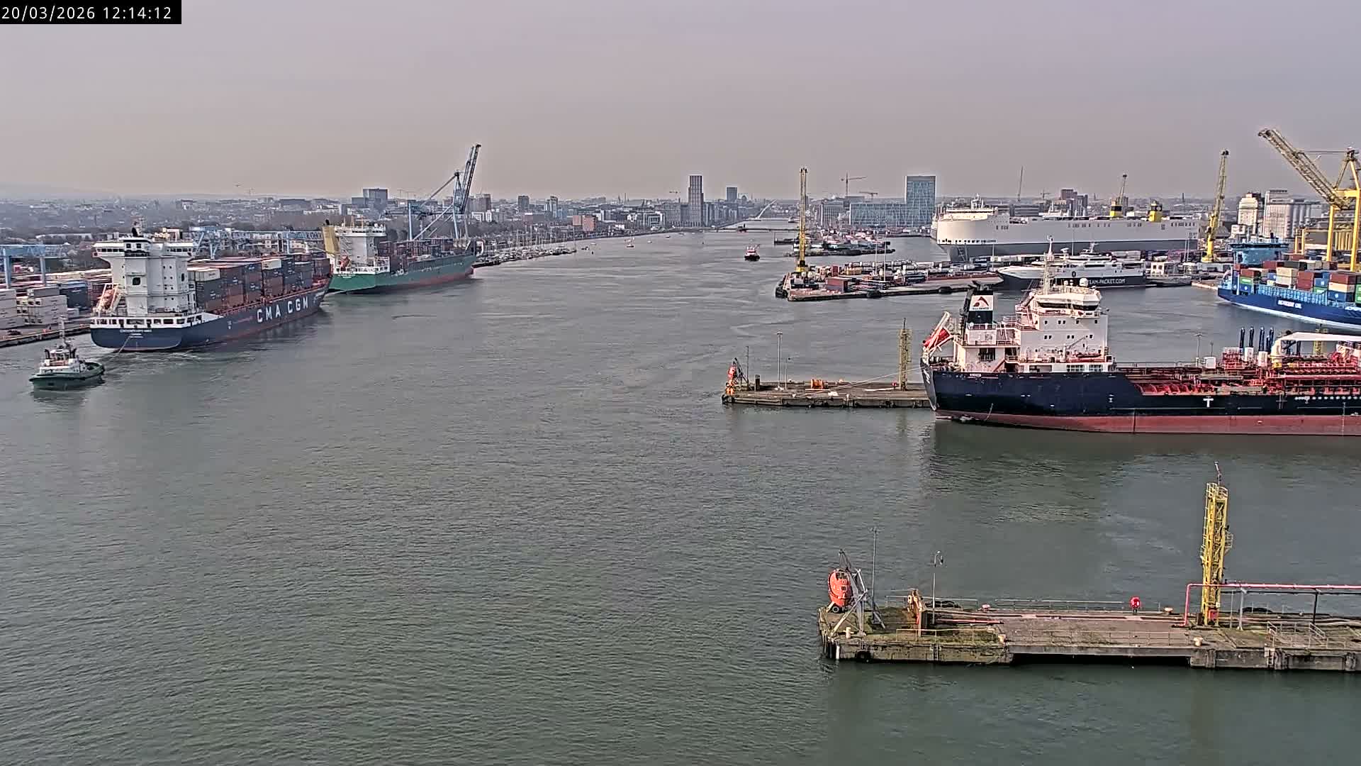 Dublin City & Port Skyline Cam - Dublin, Eastern & Midland, Leinster, Ireland