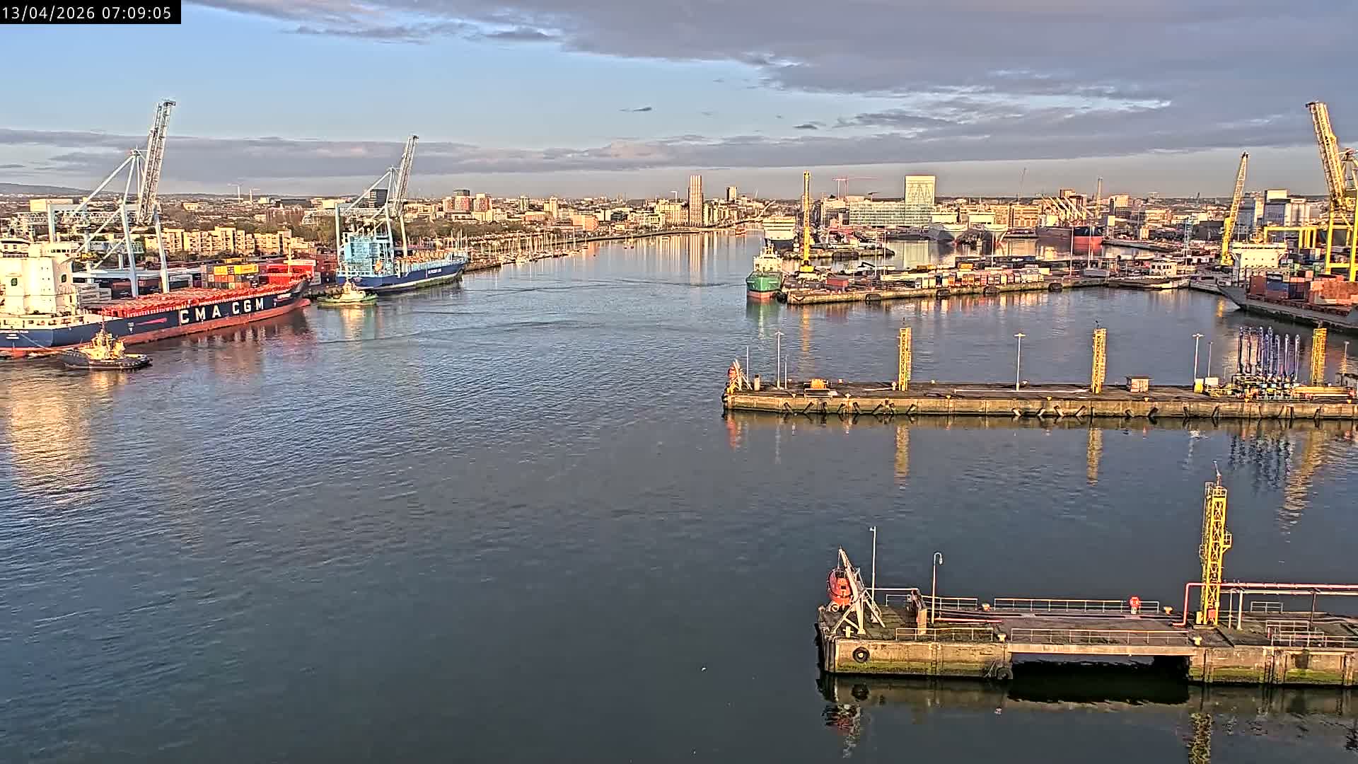 Dublin City & Port Skyline Cam - Dublin, Eastern & Midland, Leinster, Ireland