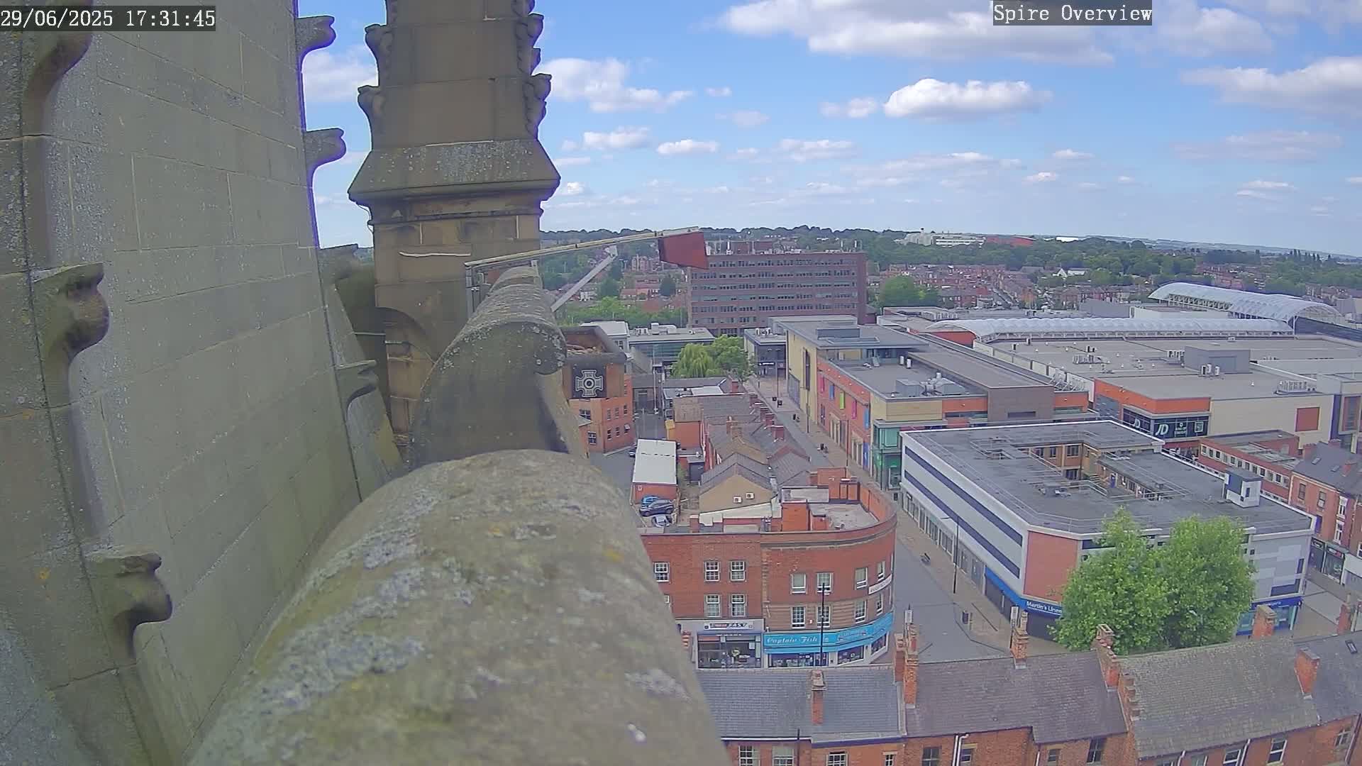 Wakefield City Skyline & Peregrine Life Project Live Cam - Wakefield, West Yorkshire, Yorkshire and the Humber, England, United Kingdom