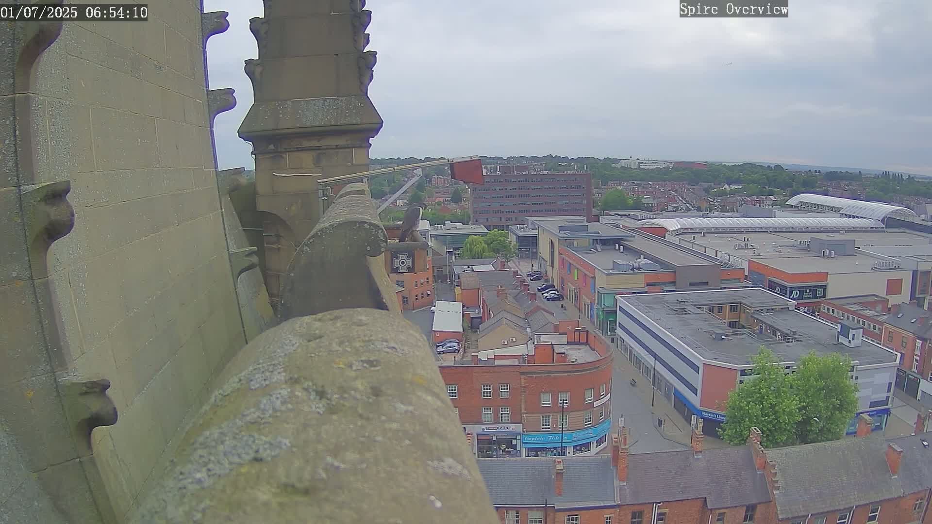 Wakefield City Skyline & Peregrine Life Project Live Cam - Wakefield, West Yorkshire, Yorkshire and the Humber, England, United Kingdom