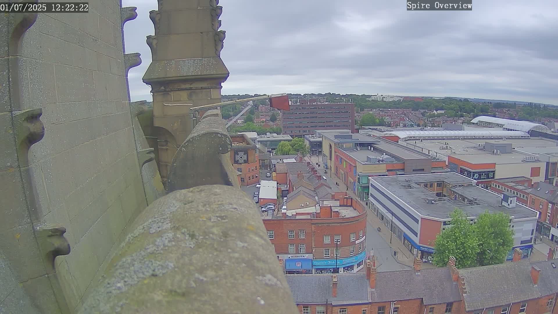 Wakefield City Skyline & Peregrine Life Project Live Cam - Wakefield, West Yorkshire, Yorkshire and the Humber, England, United Kingdom