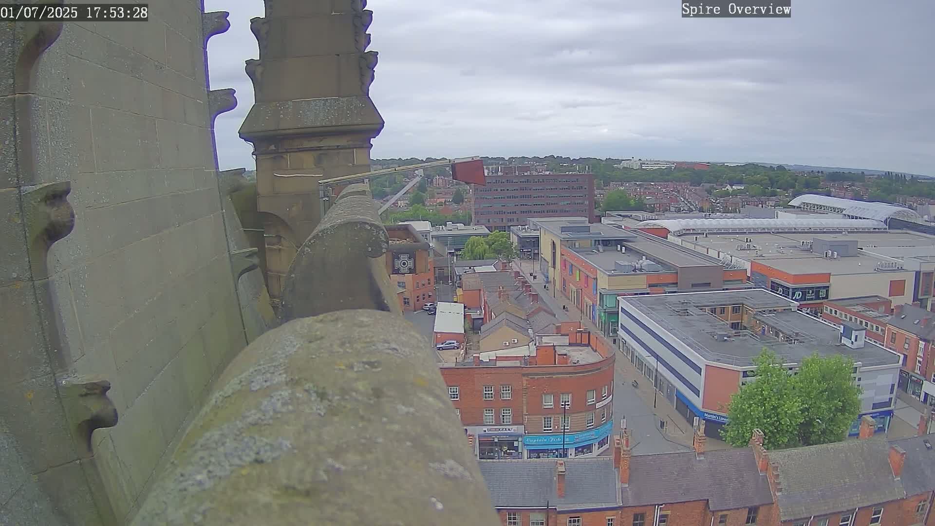 Wakefield City Skyline & Peregrine Life Project Live Cam - Wakefield, West Yorkshire, Yorkshire and the Humber, England, United Kingdom