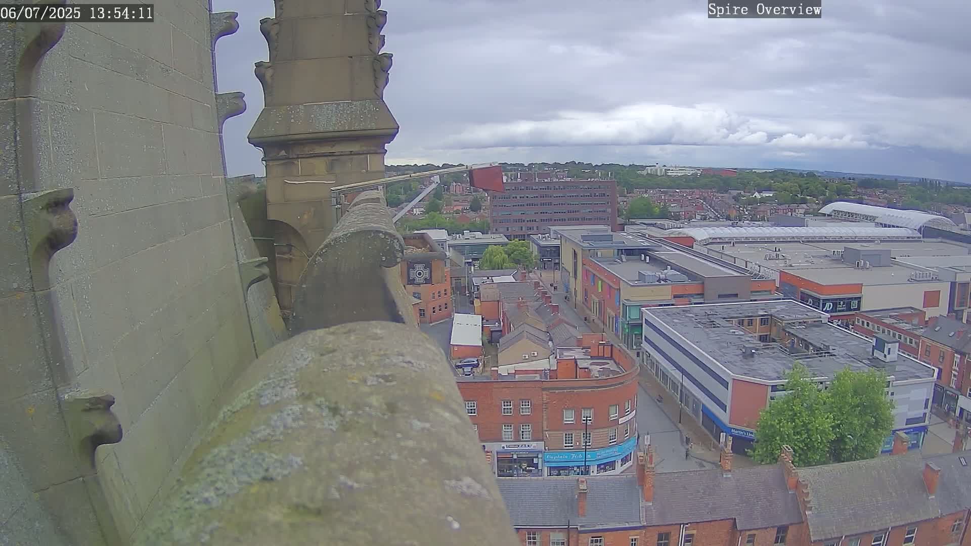 Wakefield City Skyline & Peregrine Life Project Live Cam - Wakefield, West Yorkshire, Yorkshire and the Humber, England, United Kingdom