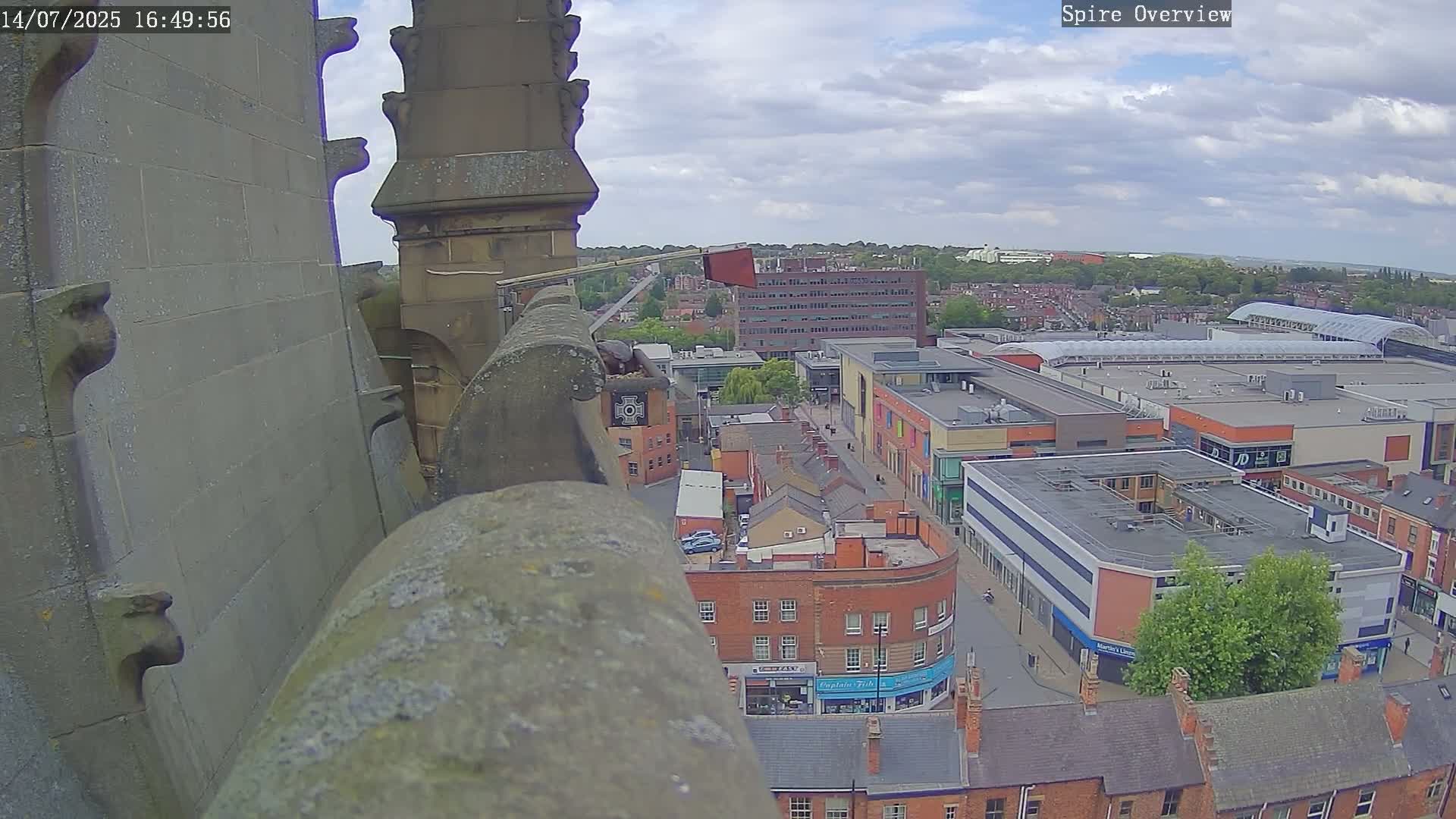 Wakefield City Skyline & Peregrine Life Project Live Cam - Wakefield, West Yorkshire, Yorkshire and the Humber, England, United Kingdom